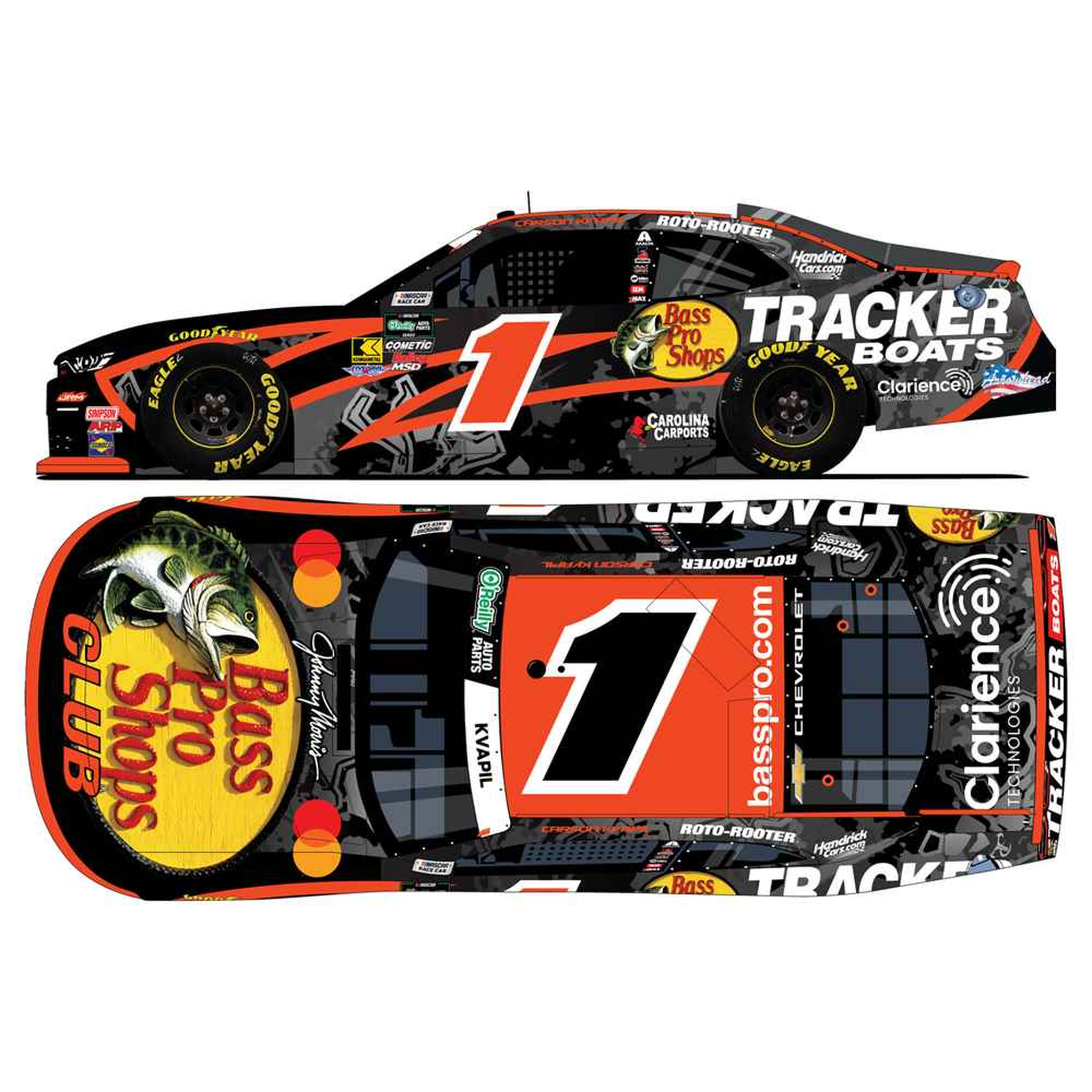 Carson Kvapil 2026 Bass Pro Shops / Tracker Boats 1:24 Diecast