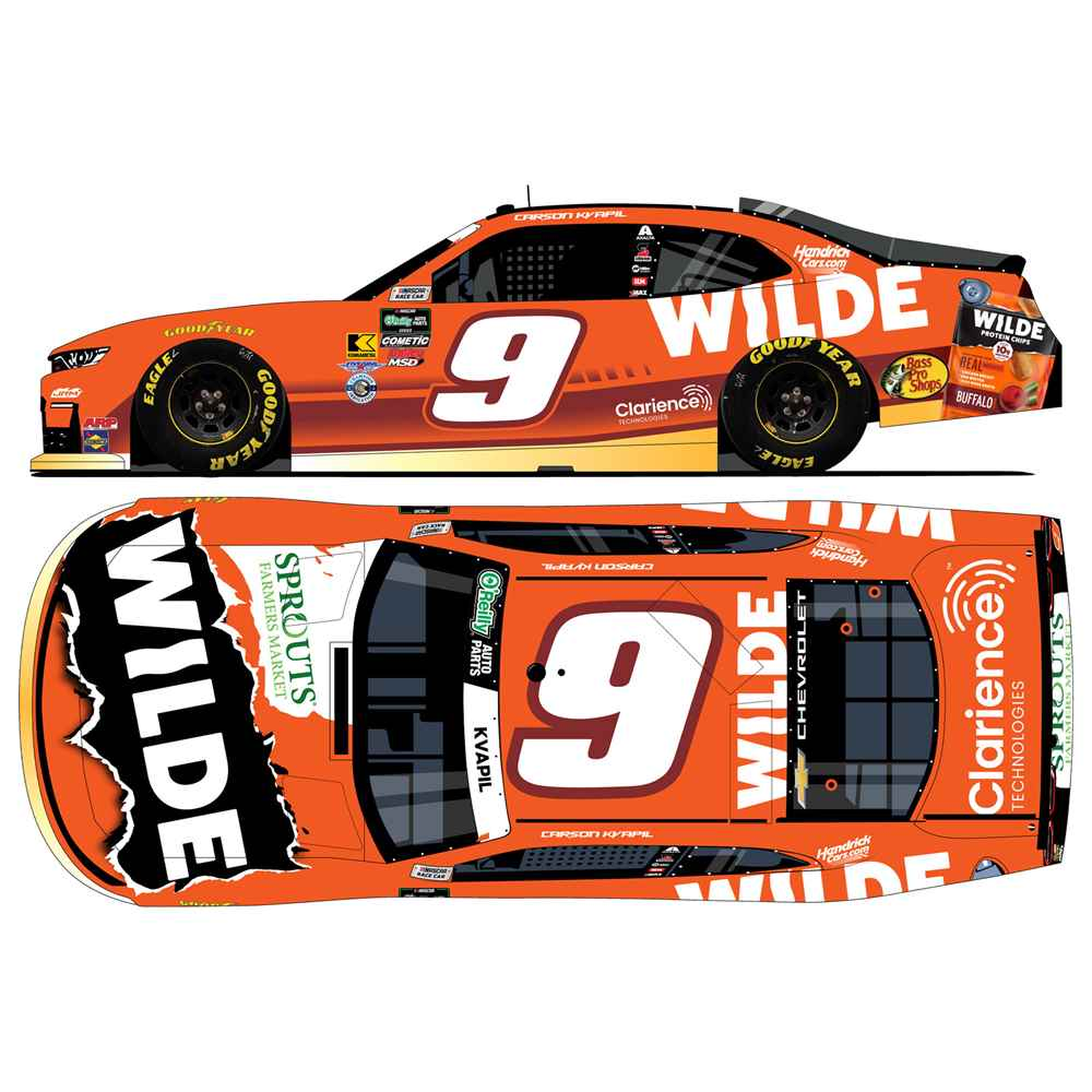 Carson Kvapil 2026 Wilde Protein Snacks Buffalo 1:24 Diecast