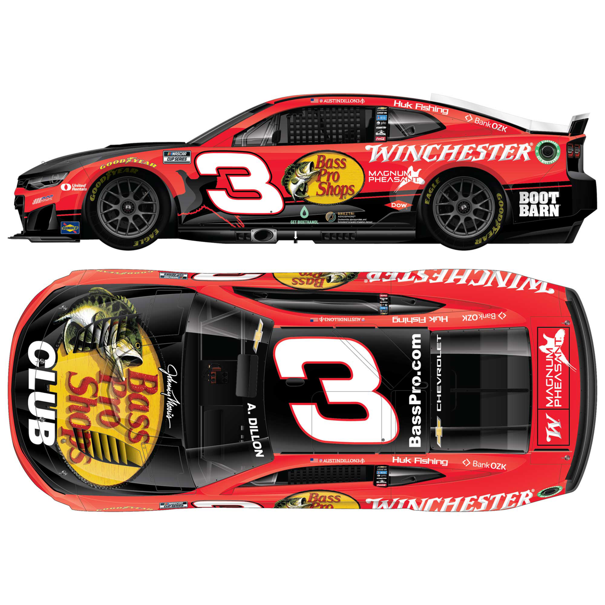 Austin Dillon 2026 Bass Pro Shops / Winchester Magnum Pheasant 1:24 Diecast