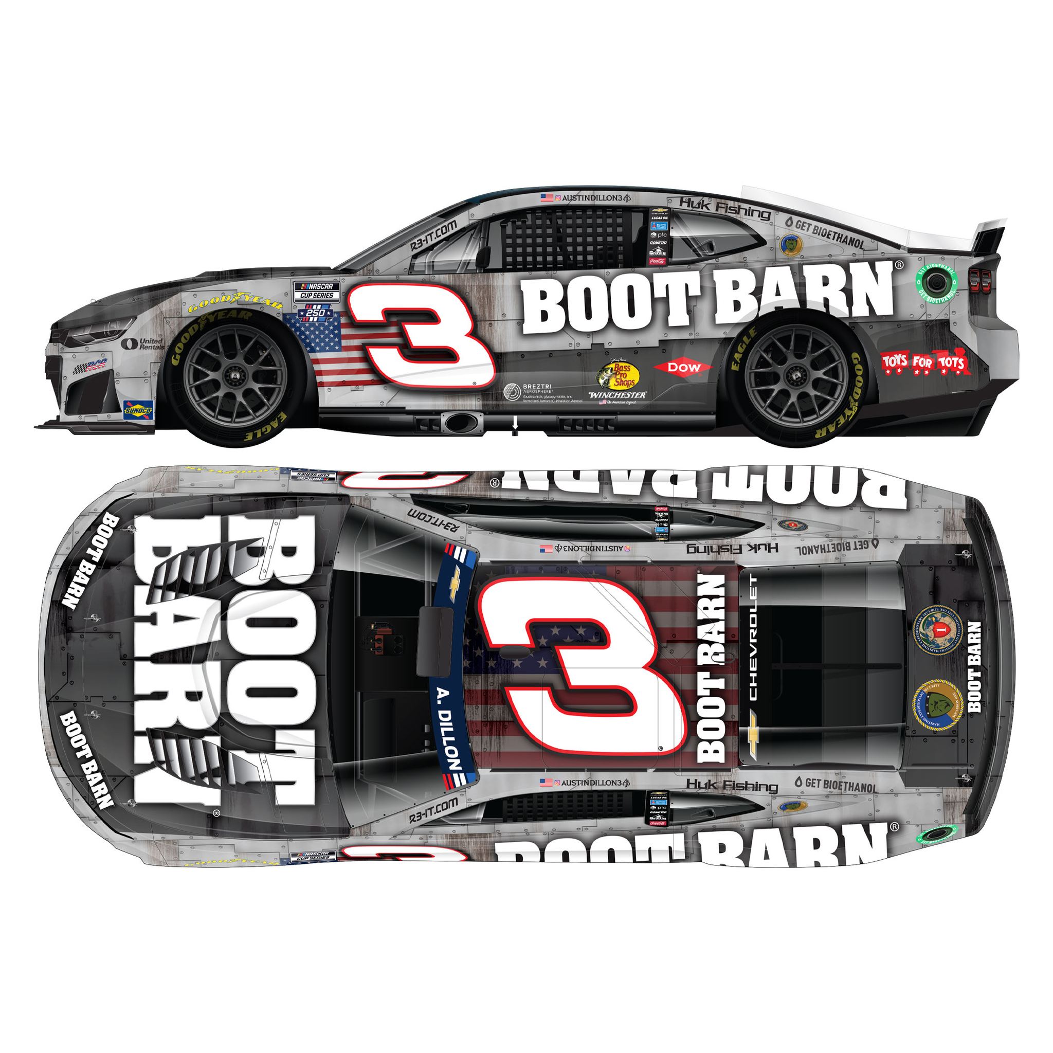 Austin Dillon 2026 Boot Barn Patriotic 1:64 Diecast