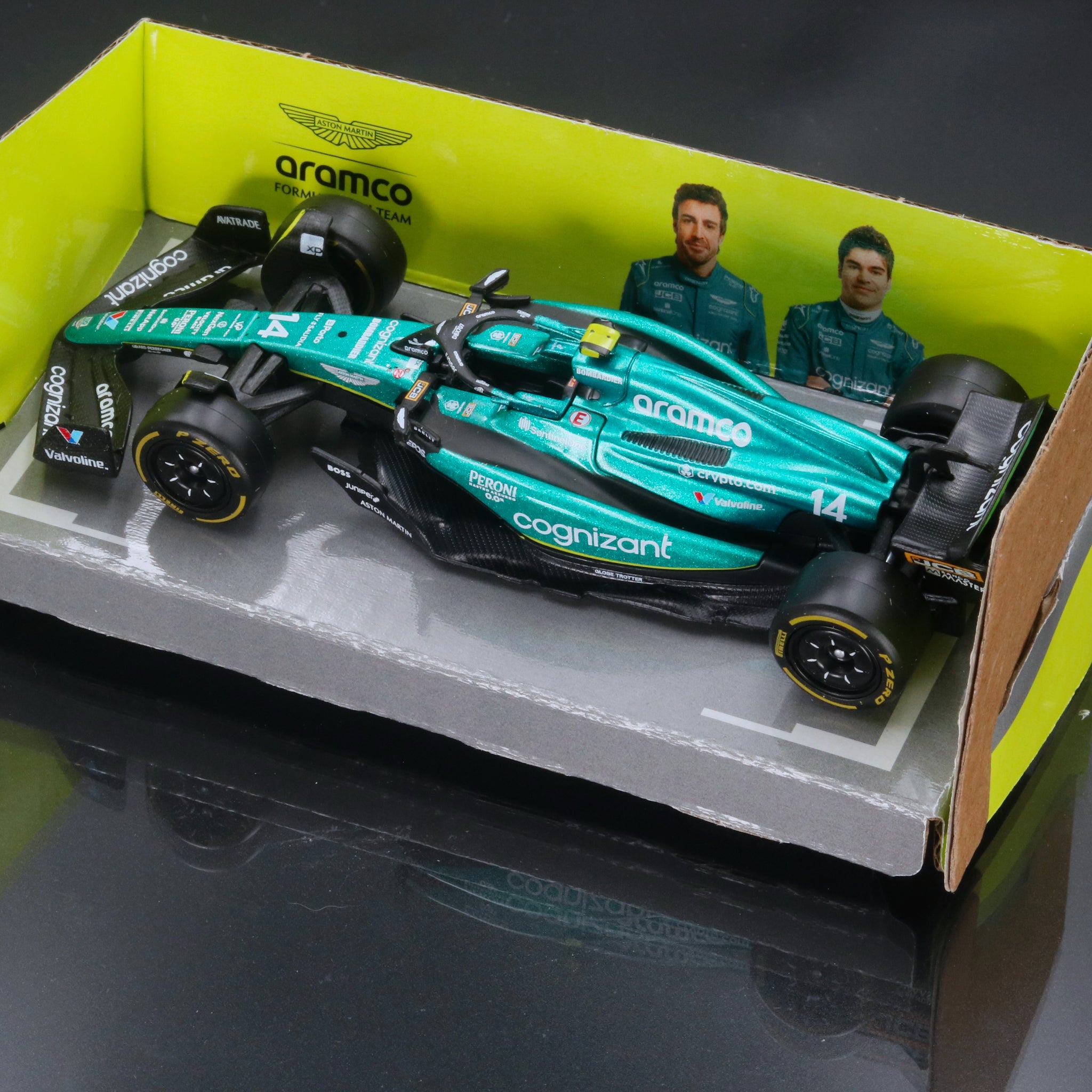 Fernando Alonso 2023 Aston Martin AMR23 #14 Formula 1 1:43 Bburago Diecast