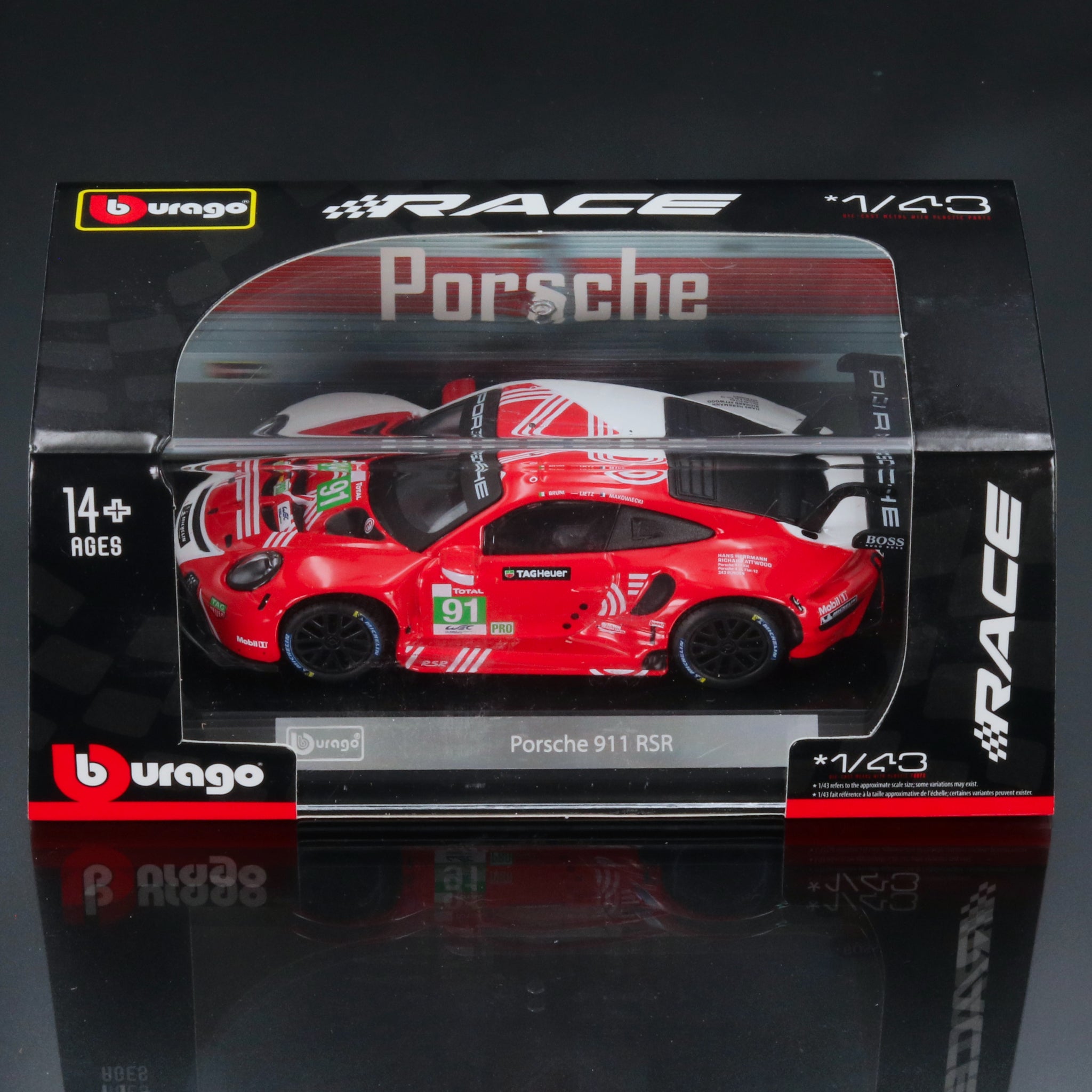 Porsche 911 RSR 2020 Le Mans Coupe #91 Race Car 1:43 Diecast