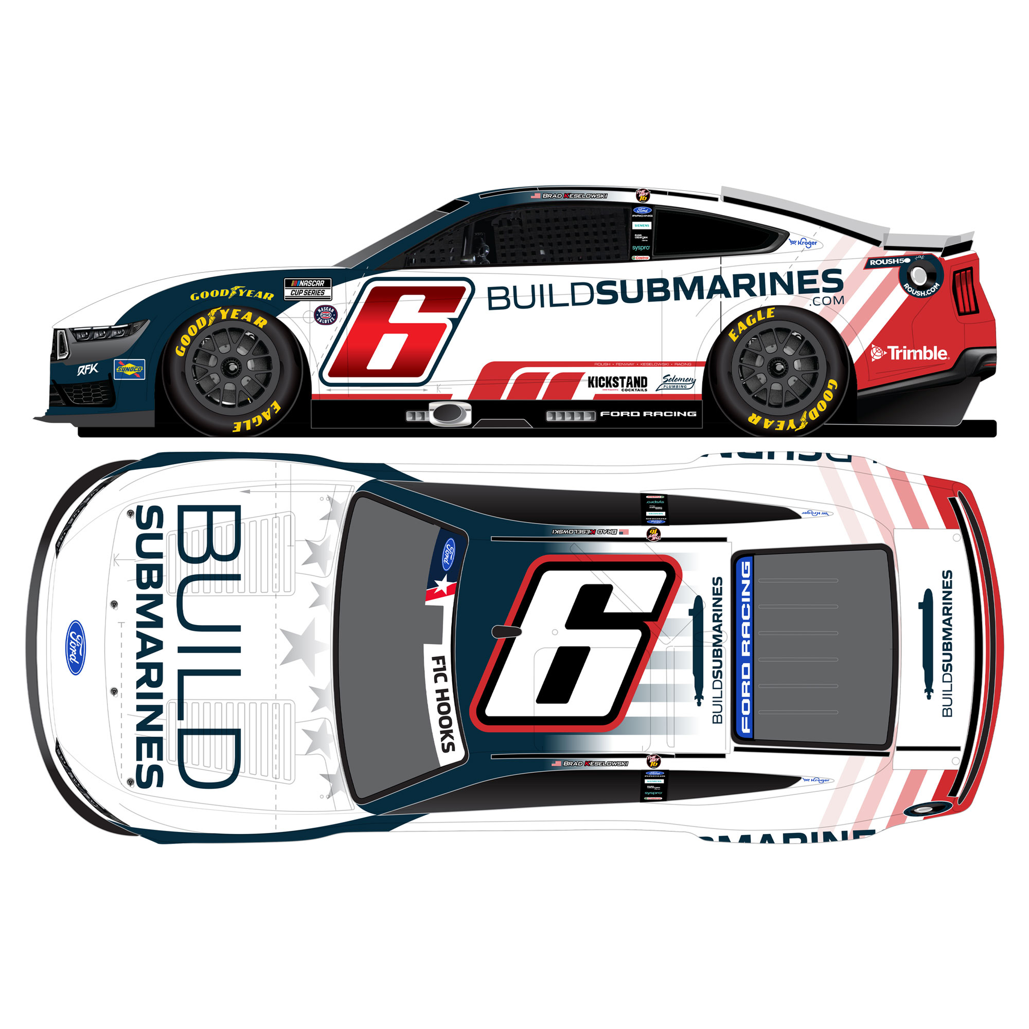 Brad Keselowski 2026 Buildsubmarines.com Salutes 1:24 Diecast