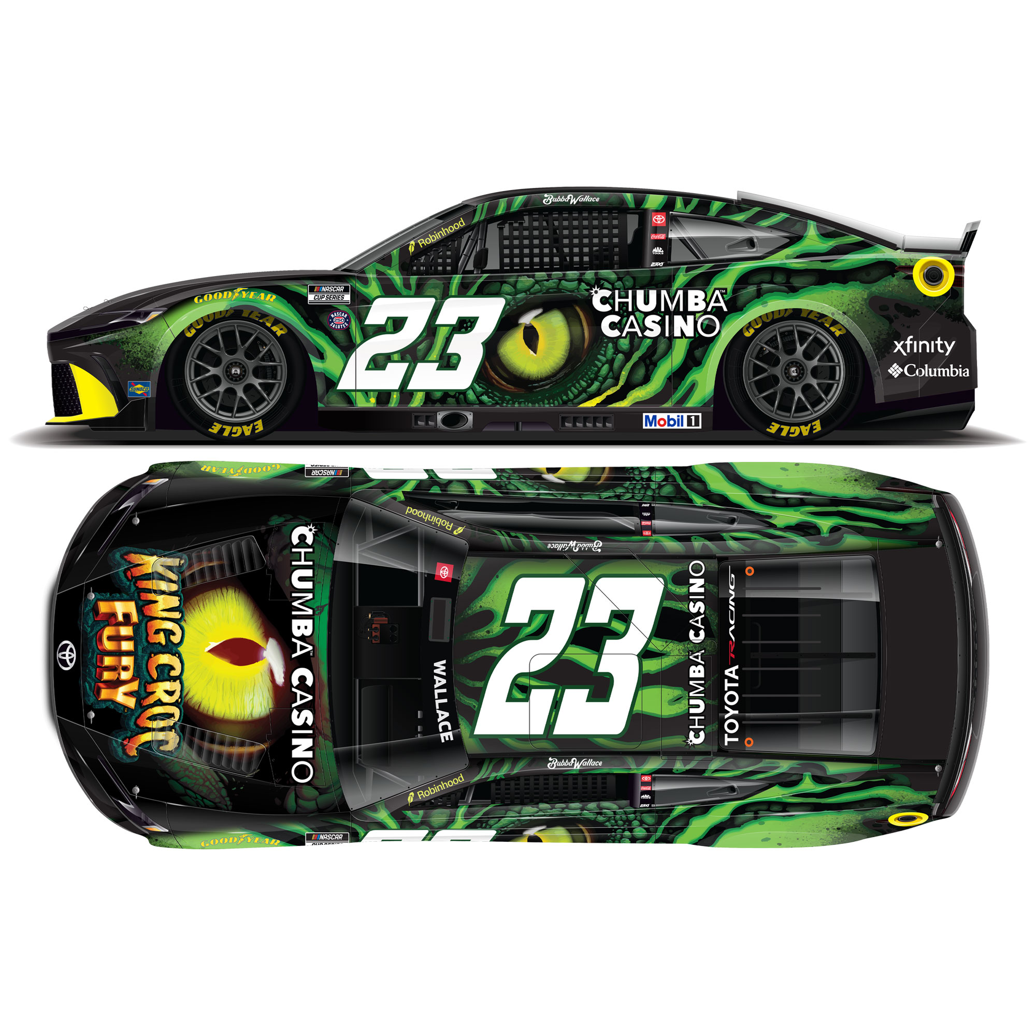 Bubba Wallace 2026 Chumba Casino King Croc Fury 1:24 Diecast