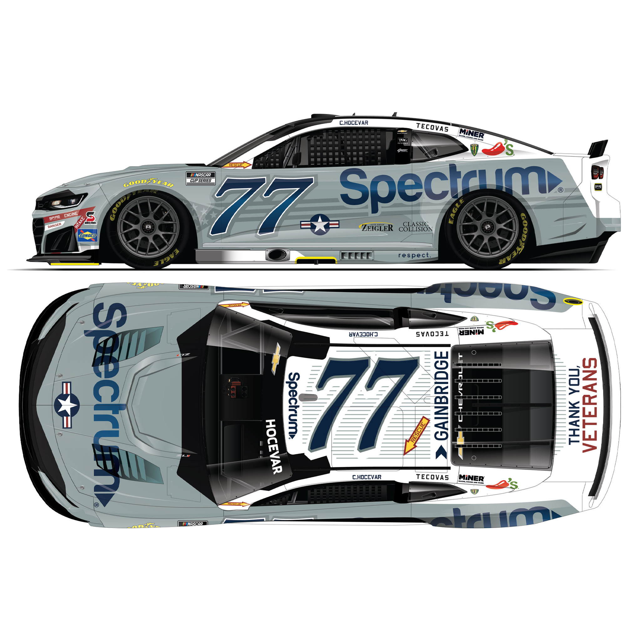 Carson Hocevar 2026 Spectrum Patriotic 1:24 Diecast