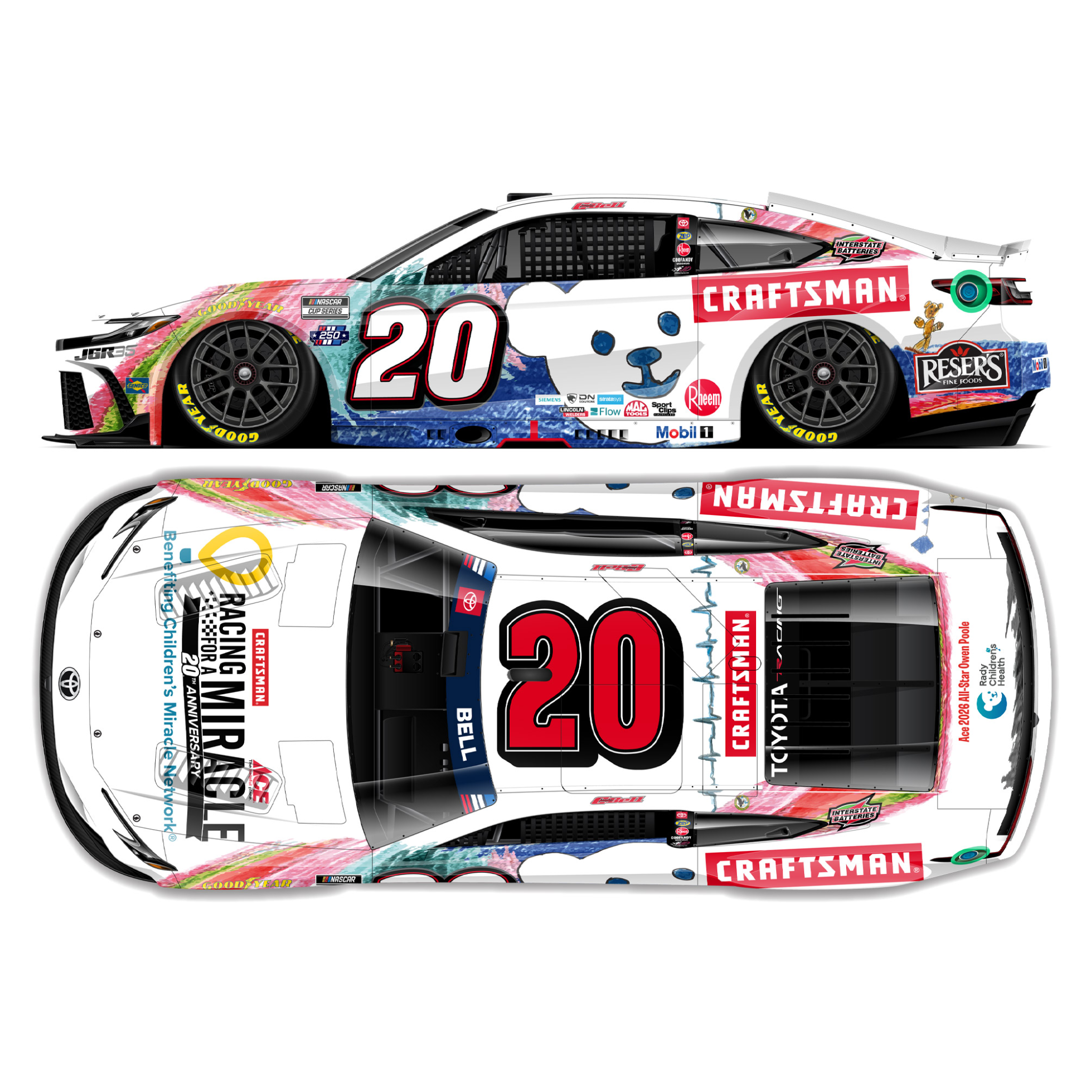Christopher Bell 2026 Craftsman Racing For A Miracle 1:24 Diecast