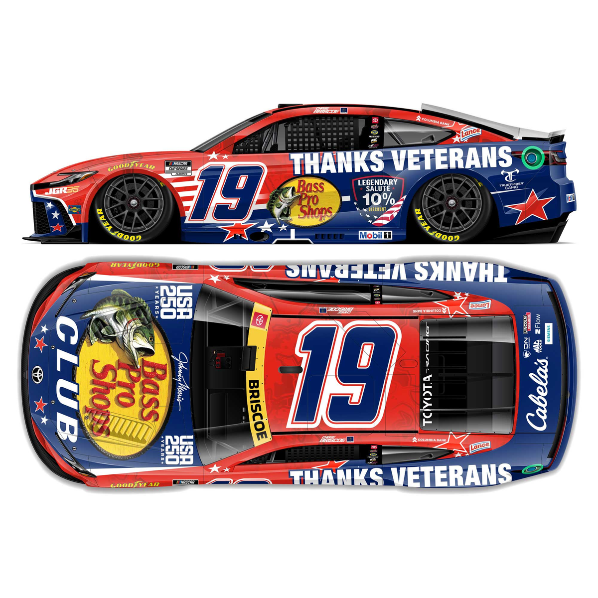 Chase Briscoe 2026 Bass Pro Shops Thanks Veterans 1:64 Diecast