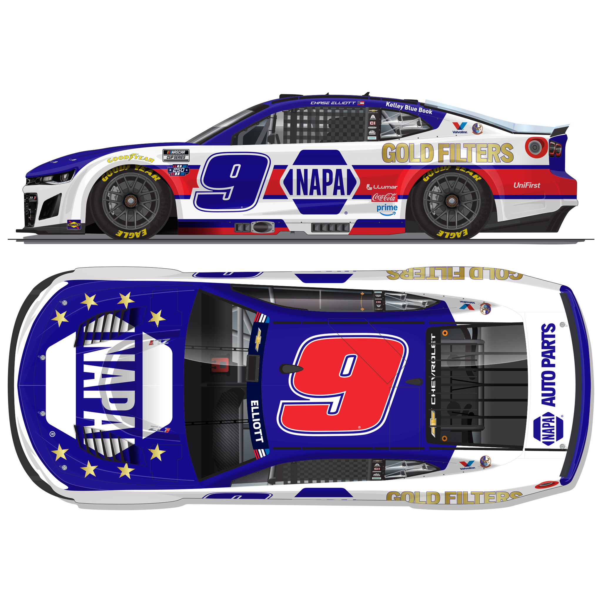 Chase Elliott 2026 NAPA Gold Filters Patriotic 1:64 Diecast
