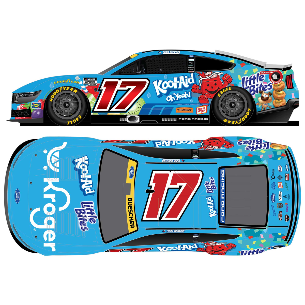 Chris Buescher 2026 Kroger / Kool-aid / Little Bites 1:24 Diecast