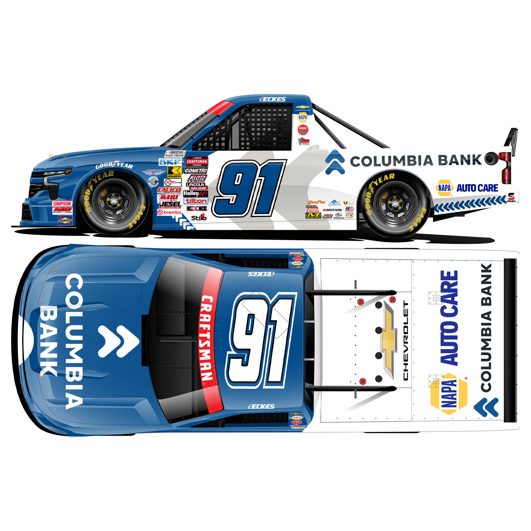 Christian Eckes 2026 Columbia Bank 1:24 Diecast