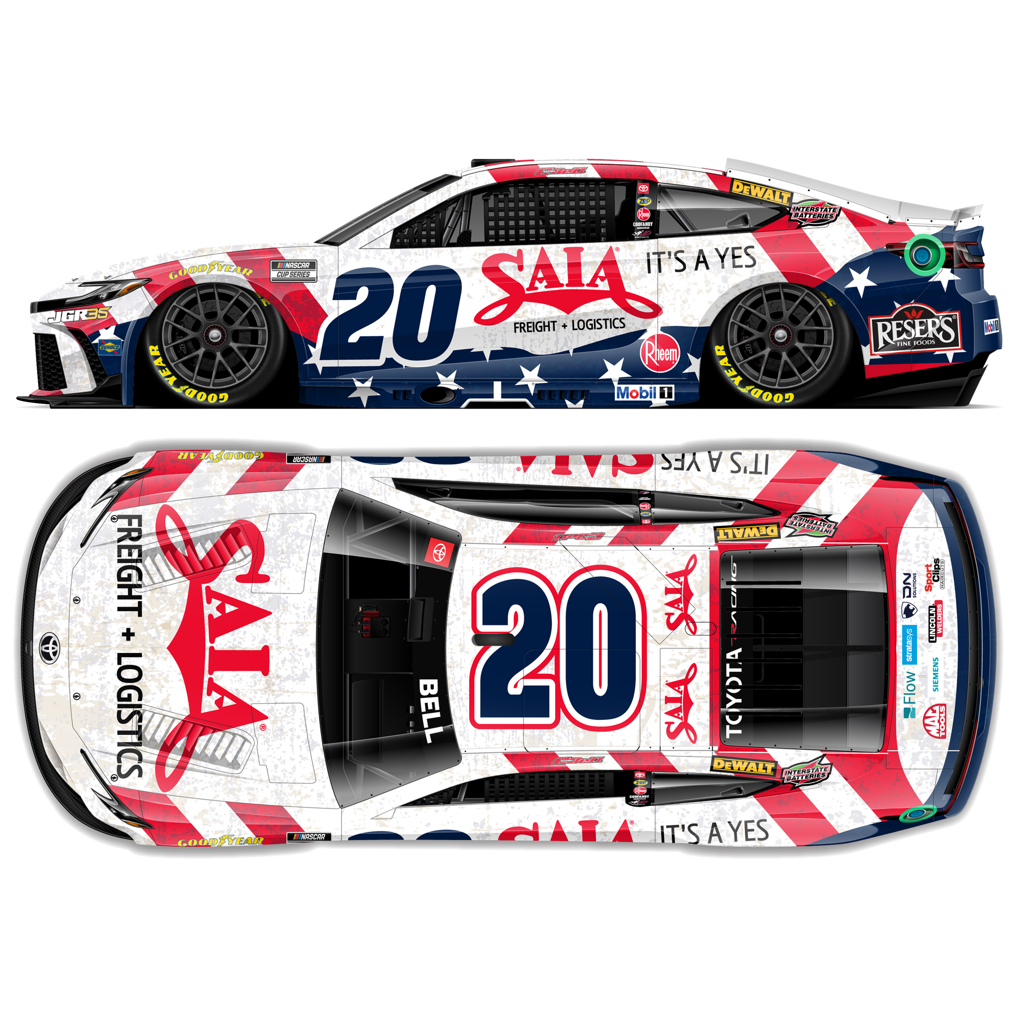 Christopher Bell 2026 Saia LTL Freight Patriotic 1:24 Diecast