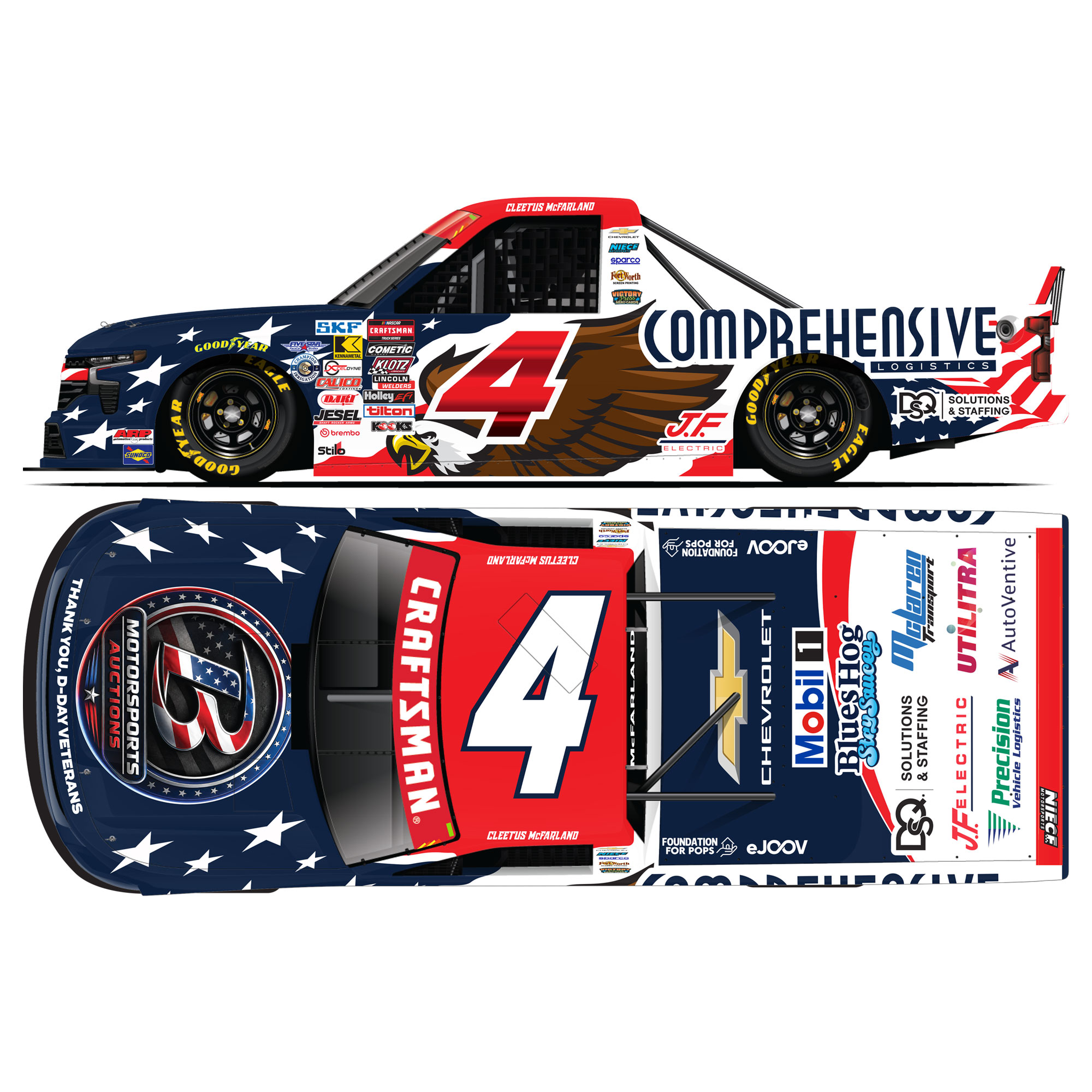 Cleetus Mcfarland 2026 Circle B Motorsports Auctions / Comprehensive Logisitcs 1:64 Diecast