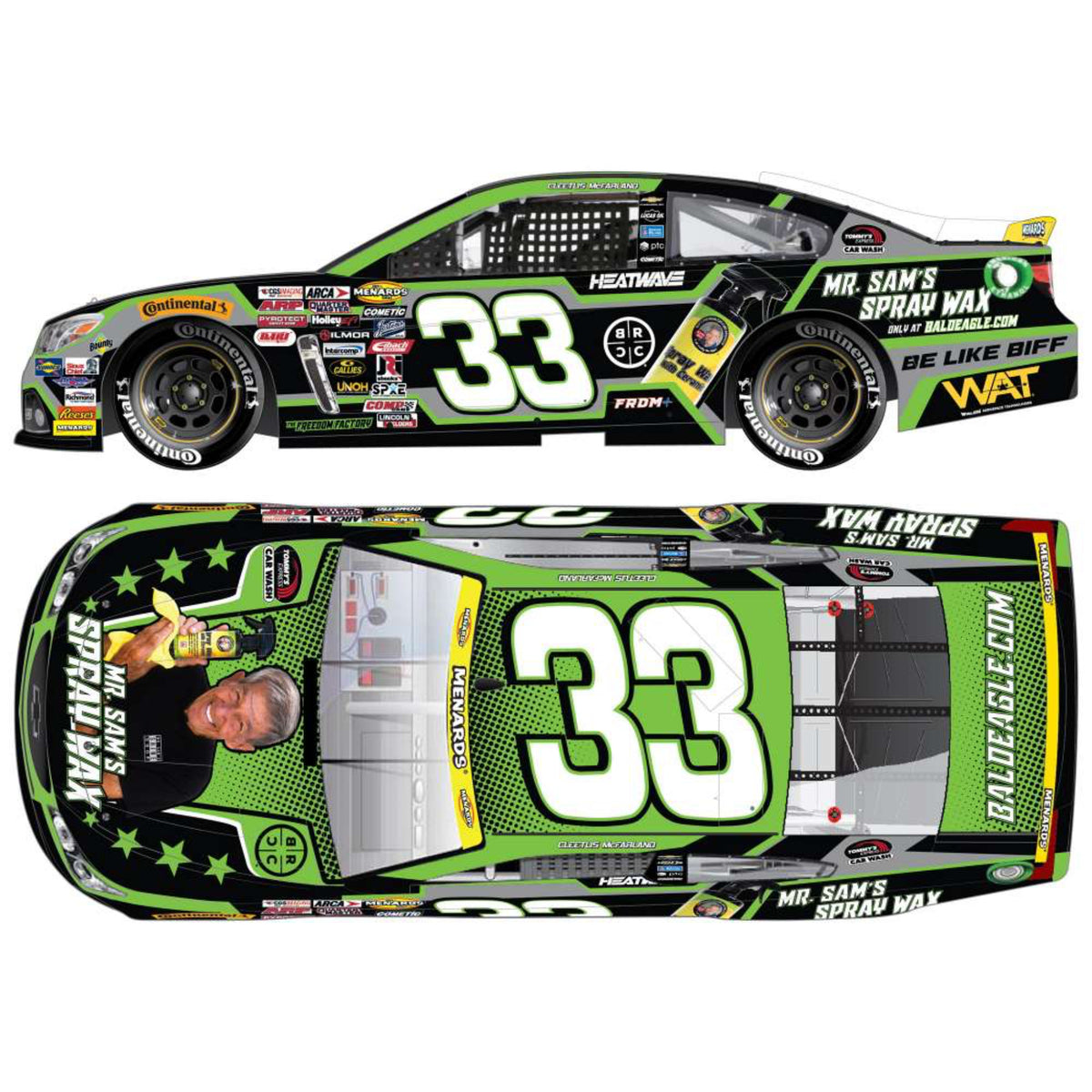 Cleetus Mcfarland 2027 Mr. Sam's Spray Wax 1:24 Diecast