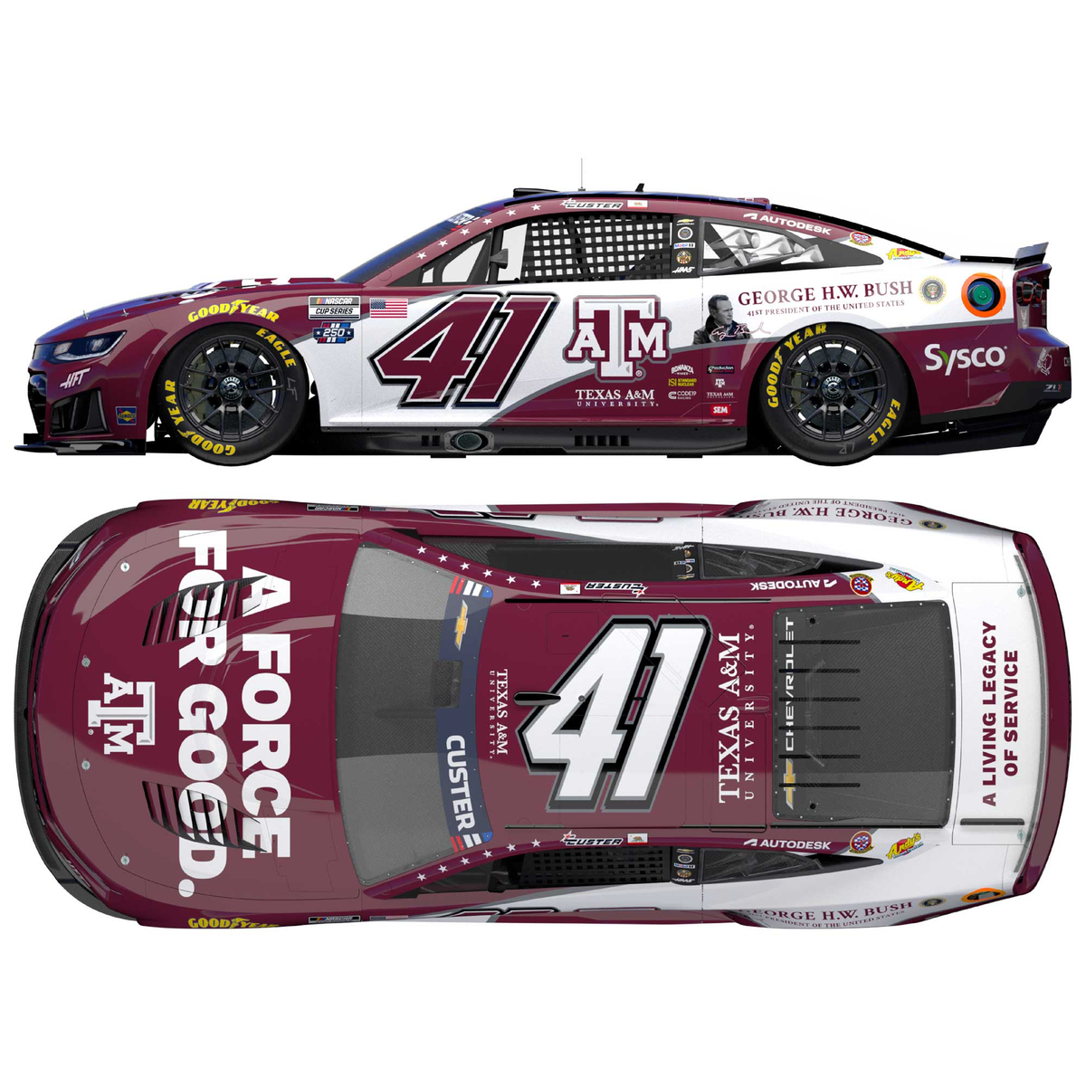 Cole Custer 2026 Texas A&M Standing For America 1:24 Diecast