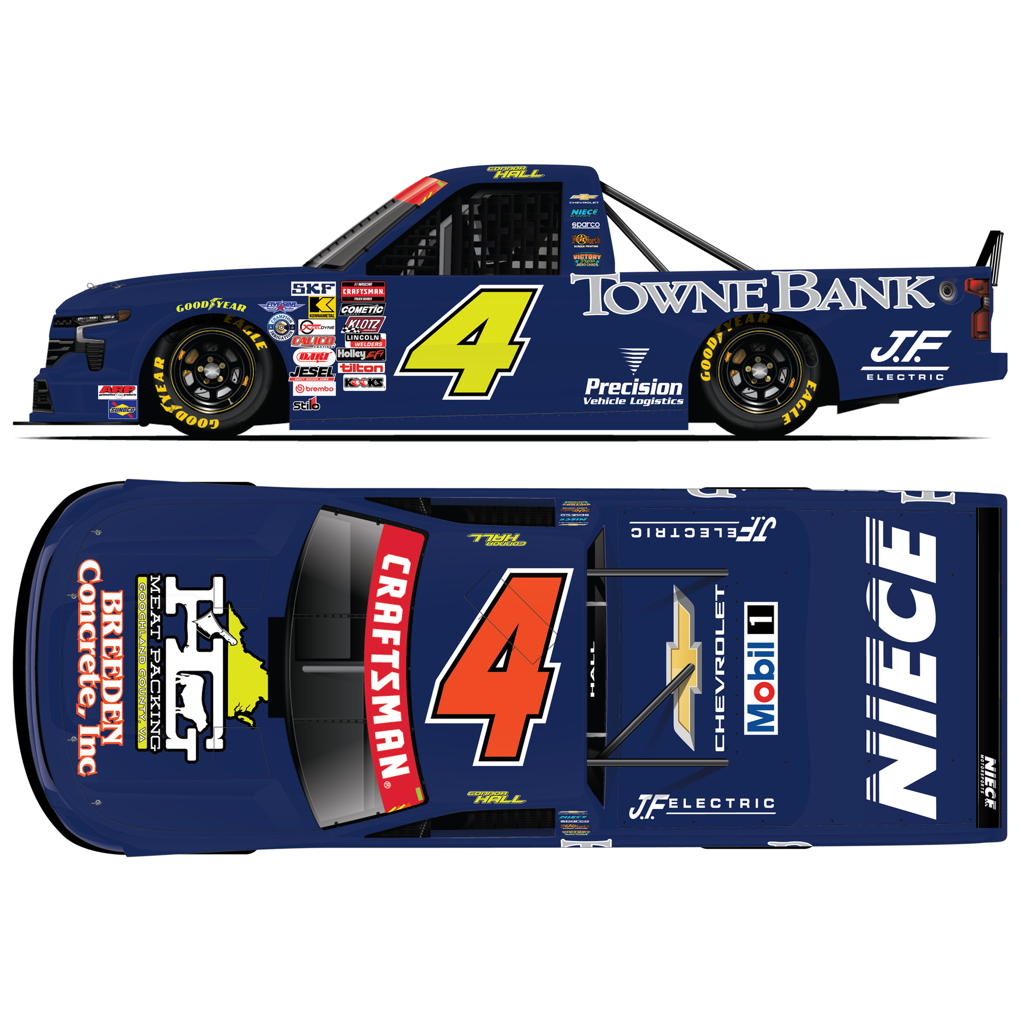 Connor Hall 2026 TowneBank / Breeden Concrete 1:24 Diecast