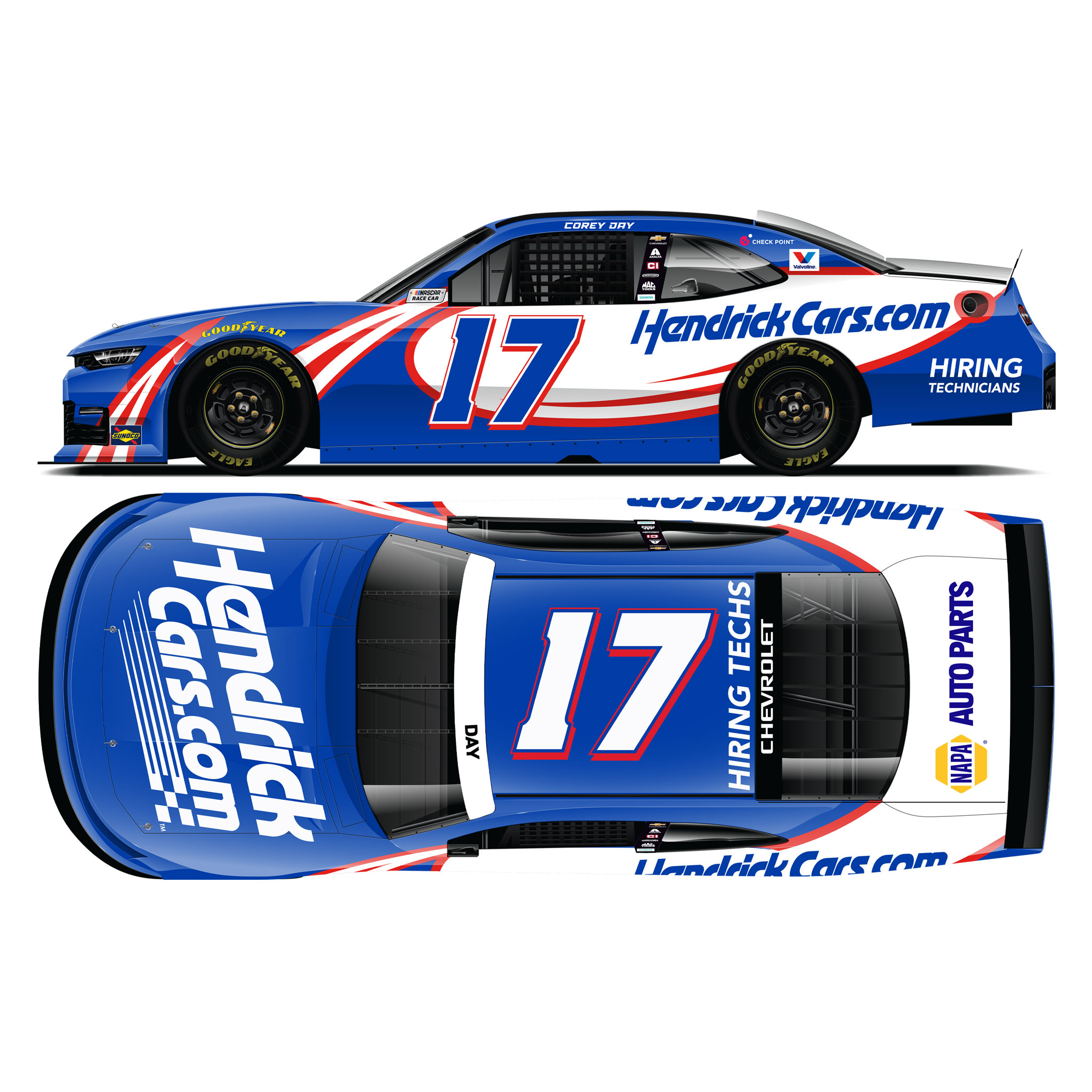 Corey Day 2026 Hendrickcars.com 1:24 Diecast