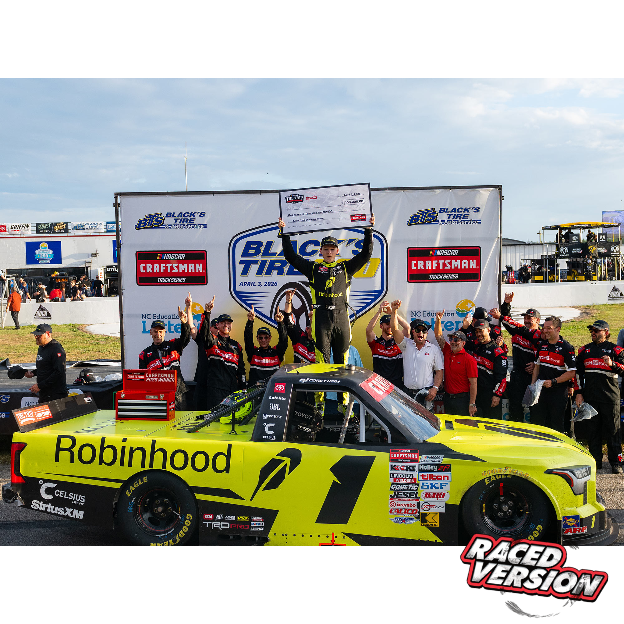 Corey Heim 2026 Robinhood Rockingham Speedway Race Win 1:24 Diecast