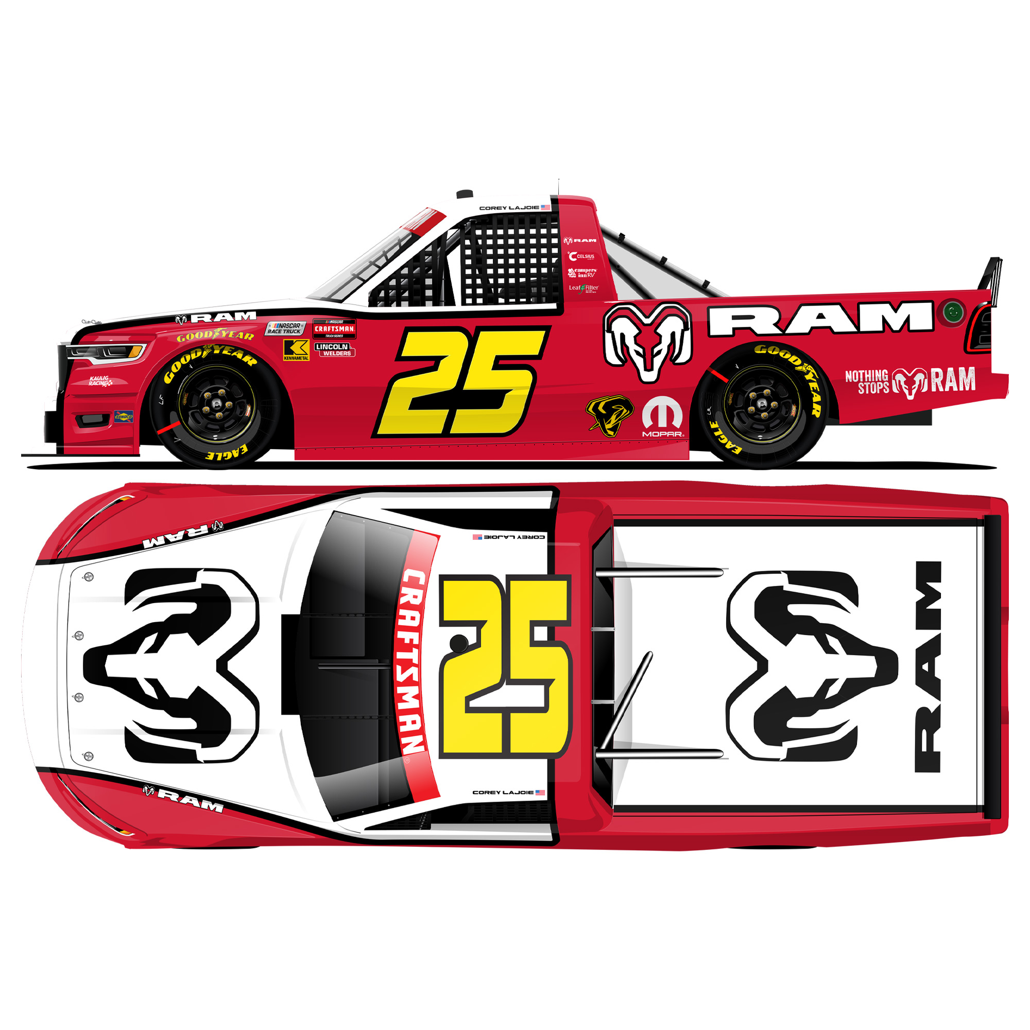 Corey LaJoie 2026 Ram Trucks Throwback 1:24 Diecast