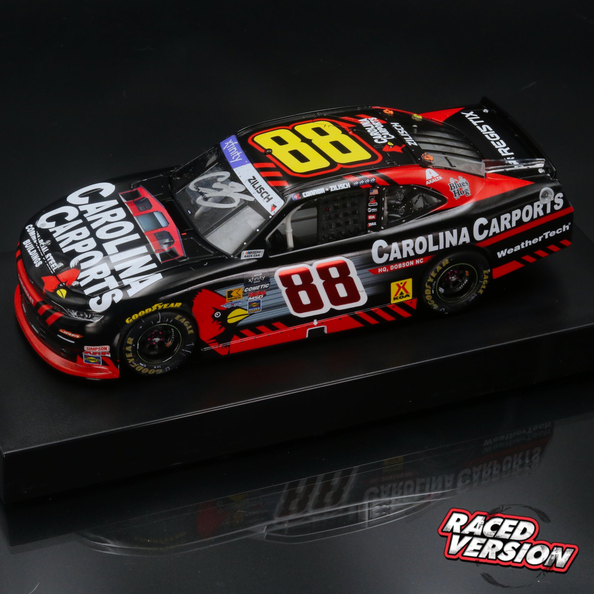 Connor Zilisch 2025 Carolina Carports Dover Motor Speedway Race Win 1:24 Diecast Autographed