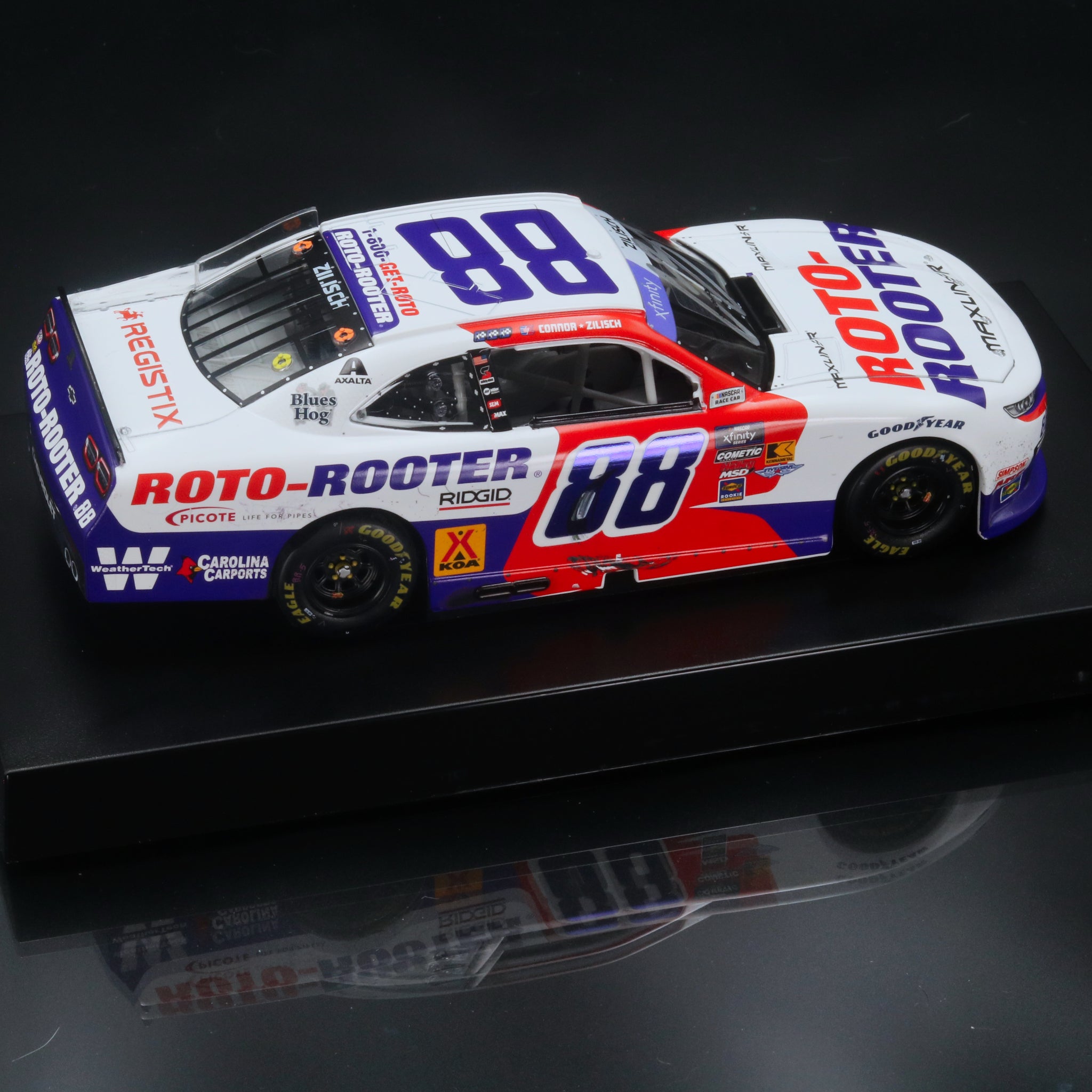 Connor Zilisch 2025 Roto-Rooter Sonoma Raceway Race Win 1:24 Diecast Autographed