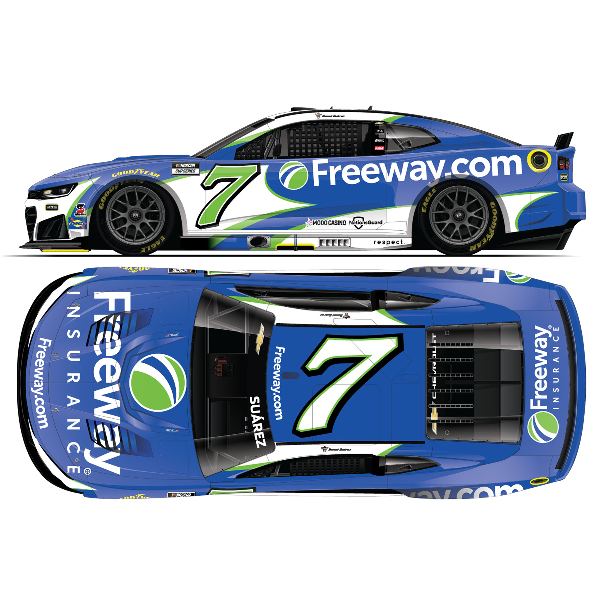 Daniel Suárez 2026 Freeway Insurance 1:24 Diecast