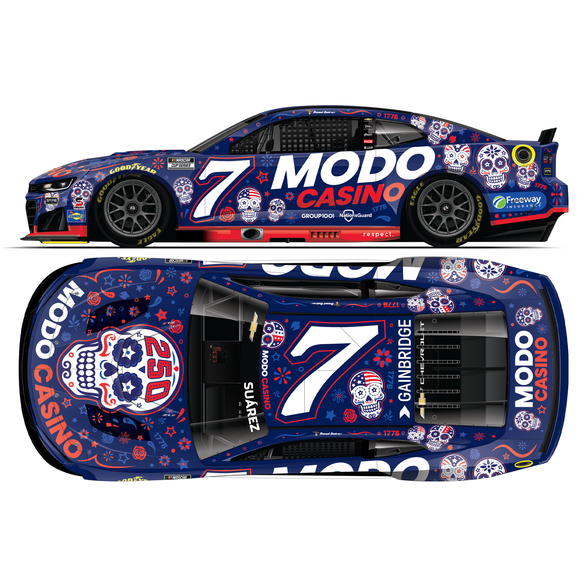 Daniel Suárez 2026 Modo Casino Sugar Skulls 1:24 Diecast