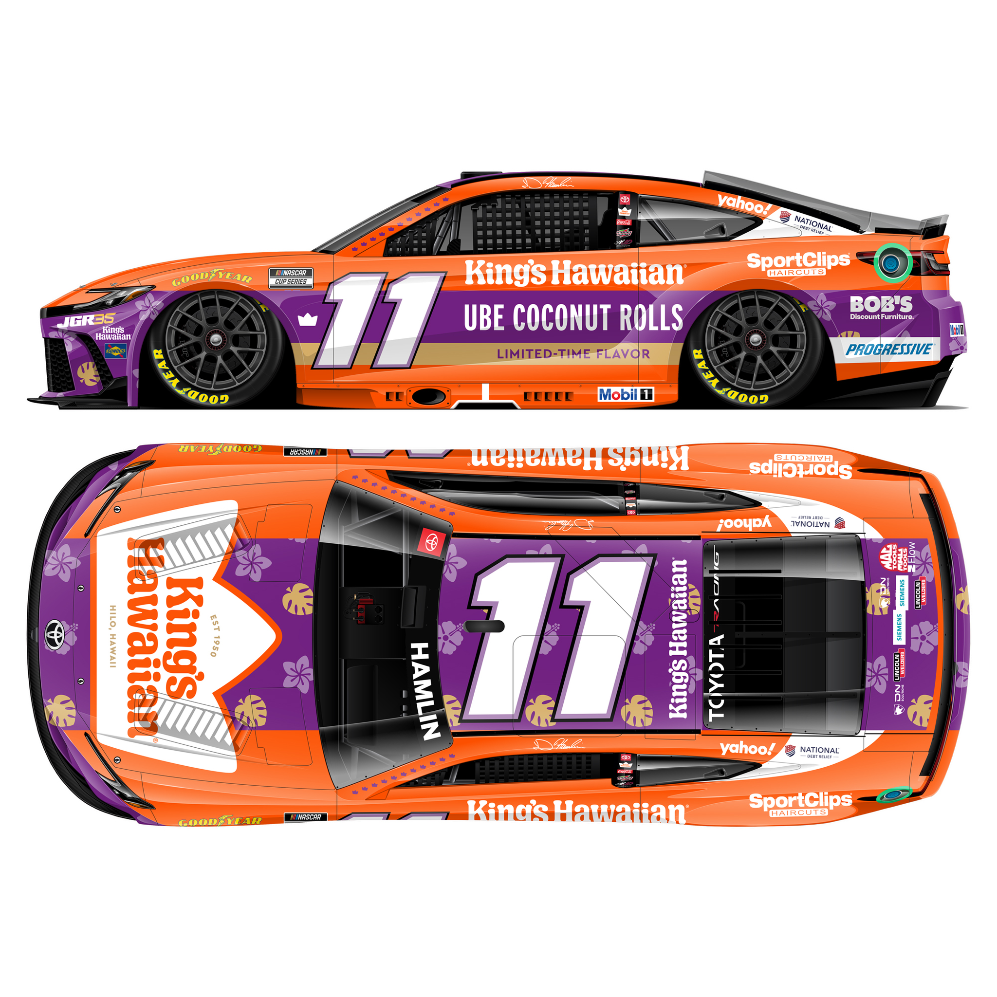 Denny Hamlin 2026 King's Hawaiian Ube Coconut Rolls 1:24 Diecast