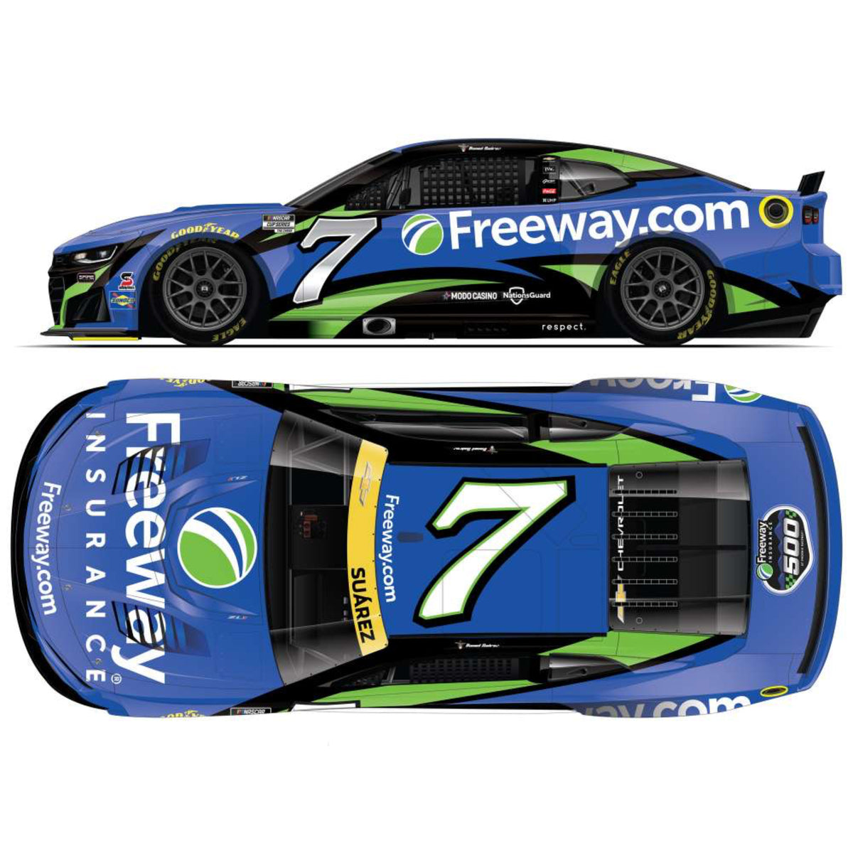 Daniel Suárez 2026 Freeway Insurance Black 1:24 Diecast