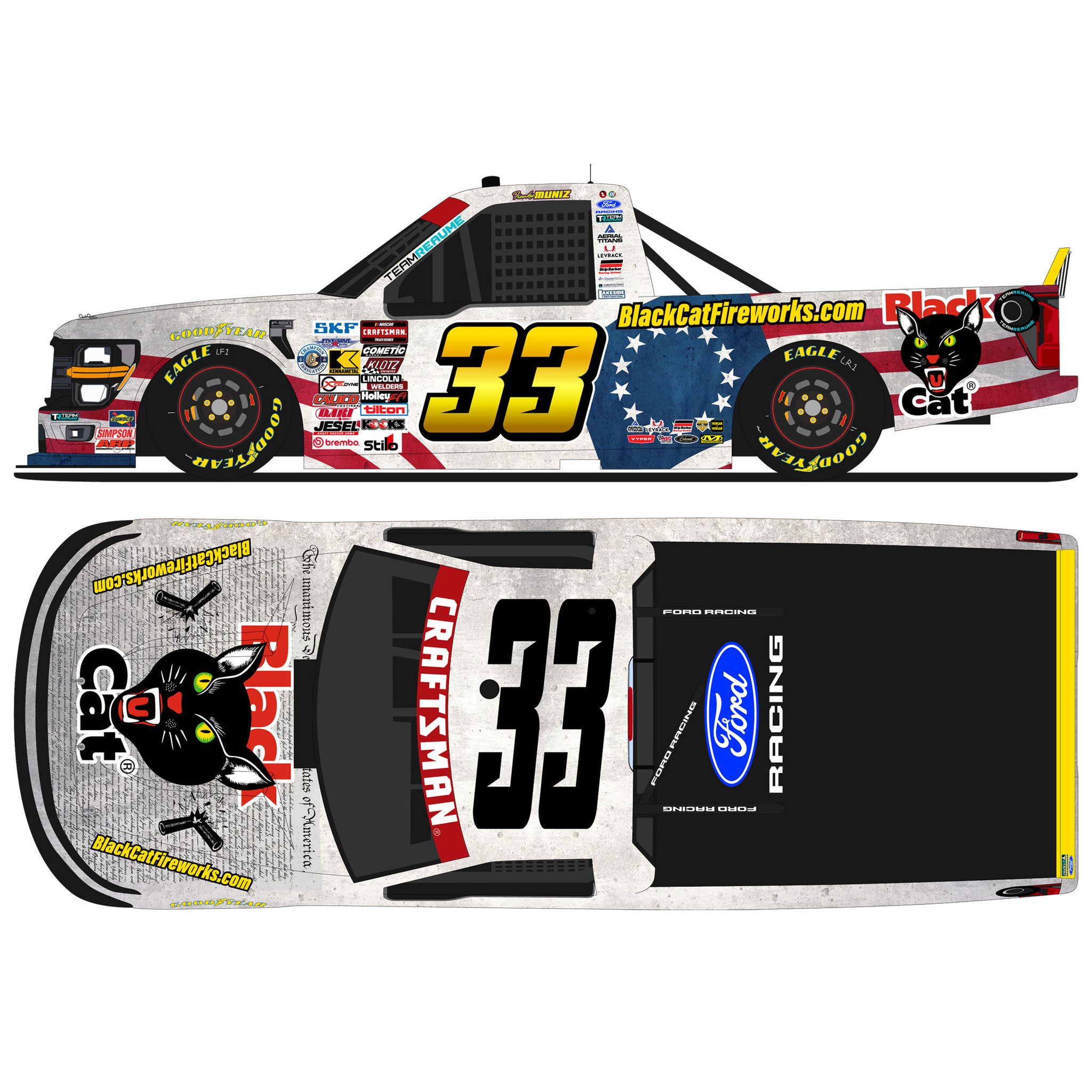 Frankie Muniz 2026 Black Cat Fireworks 1:64 Diecast
