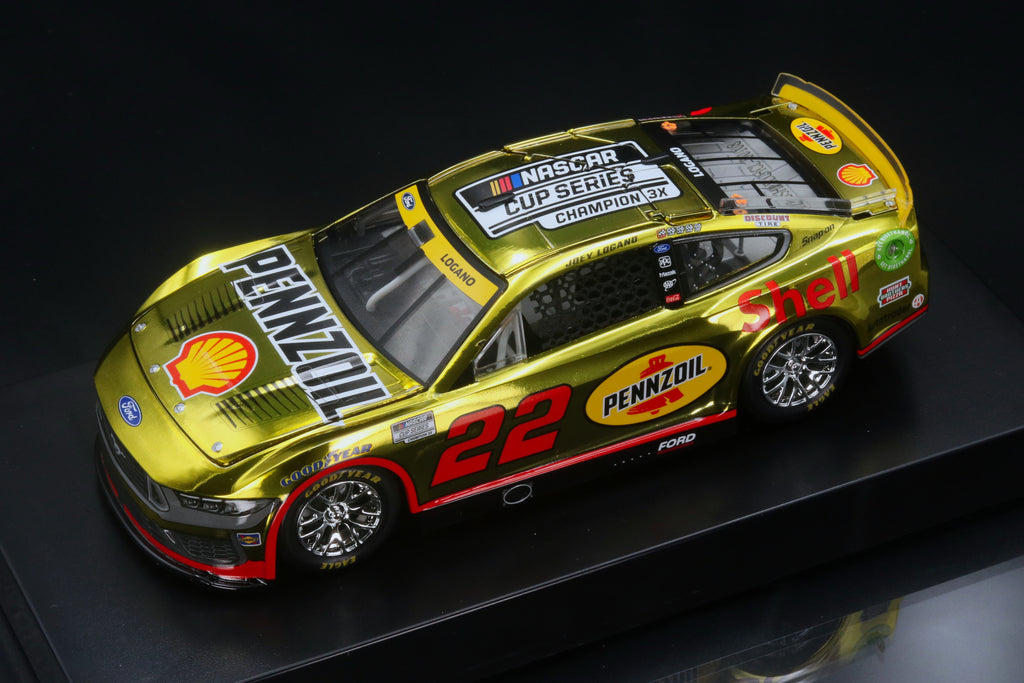 Joey Logano 2024 Shell-Pennzoil 3-Time Champion Color Chrome 1:24 Diecast