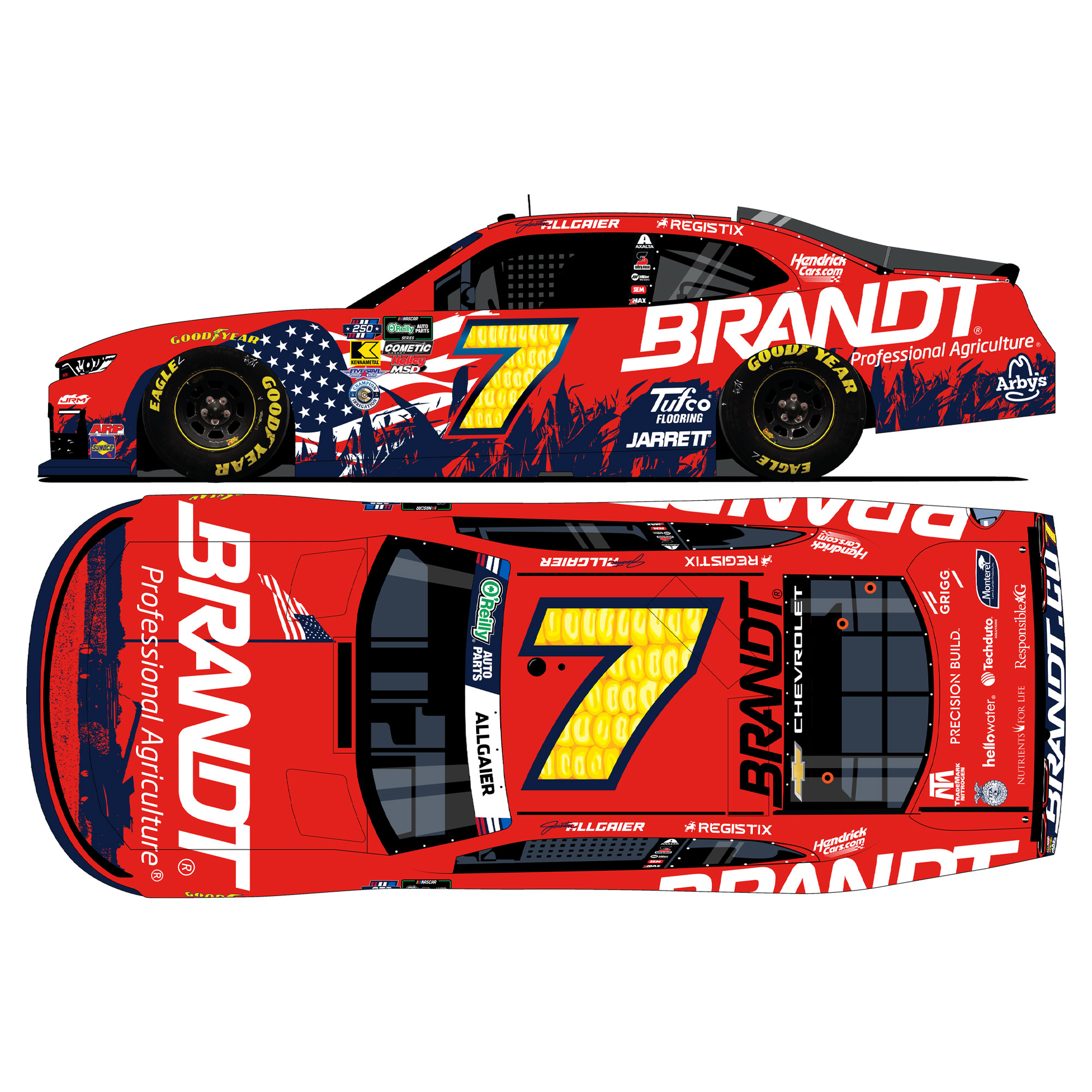 Justin Allgaier 2026 Brandt Patriotic 1:24 Diecast