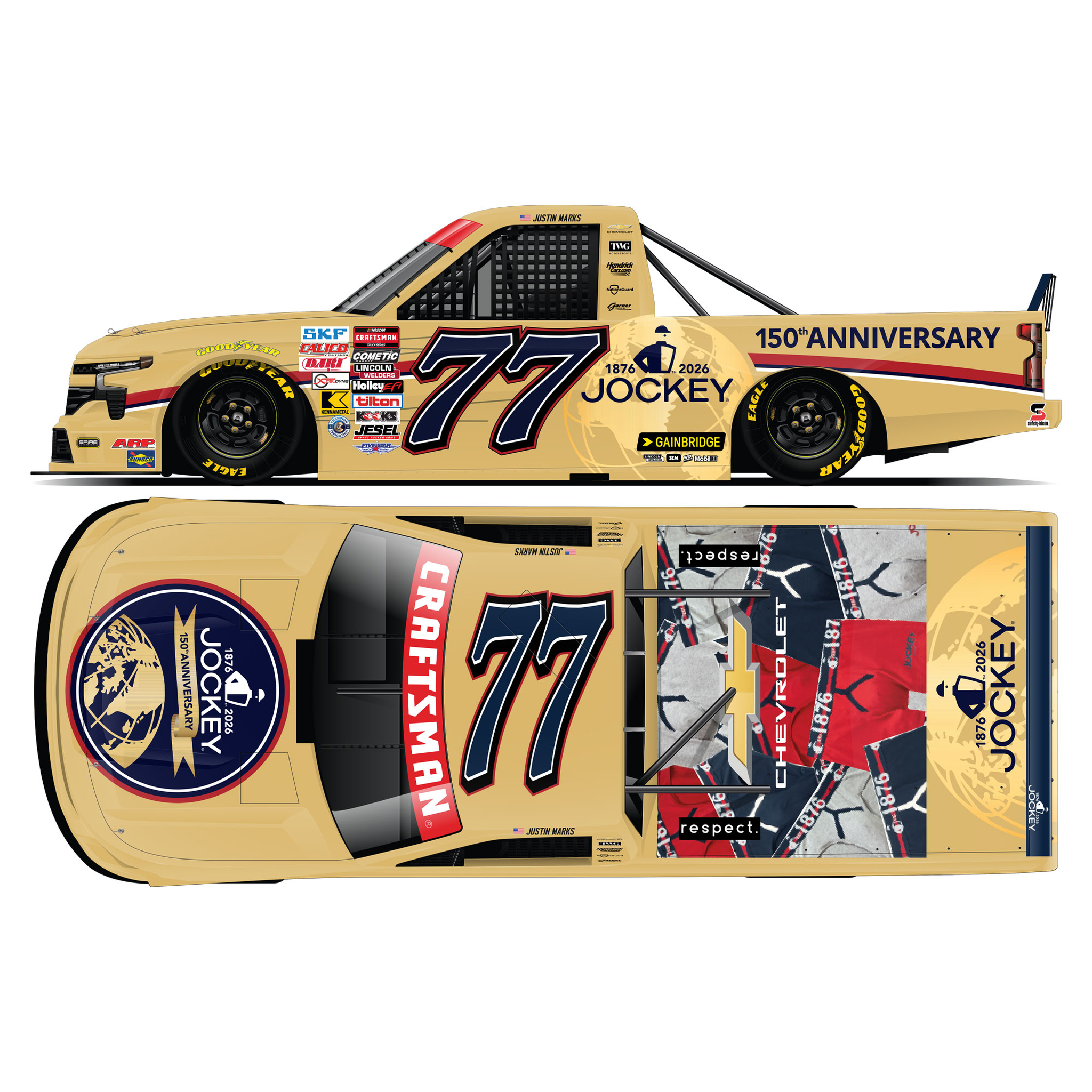 Justin Marks 2026 Jockey 150th Anniversary 1:24 Diecast