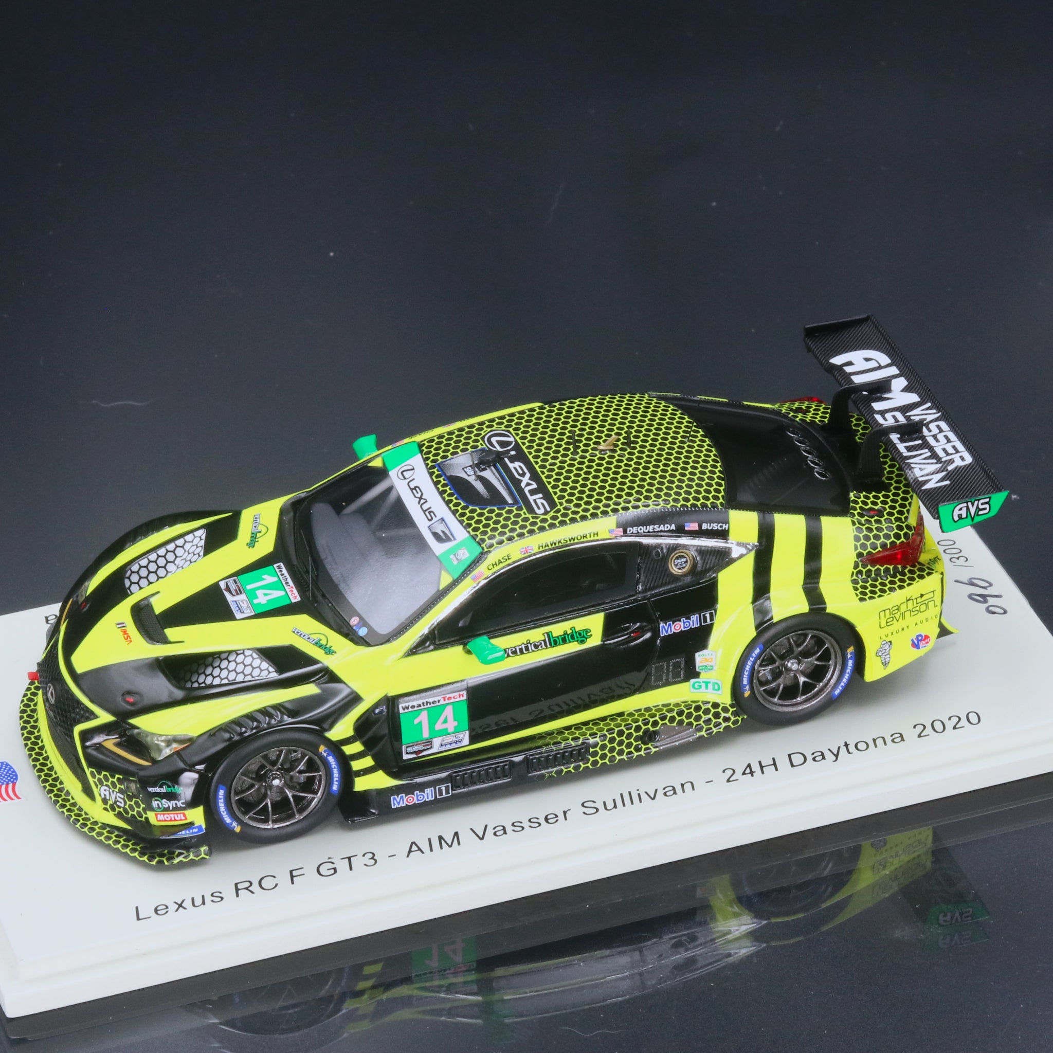 IMSA Lexus RC F GT3 #14 2020 Rolex 24 Hours of Daytona Kyle Busch, Jack Hawksworth, Parker Chase, Michael de Quesada 1:43 Resin