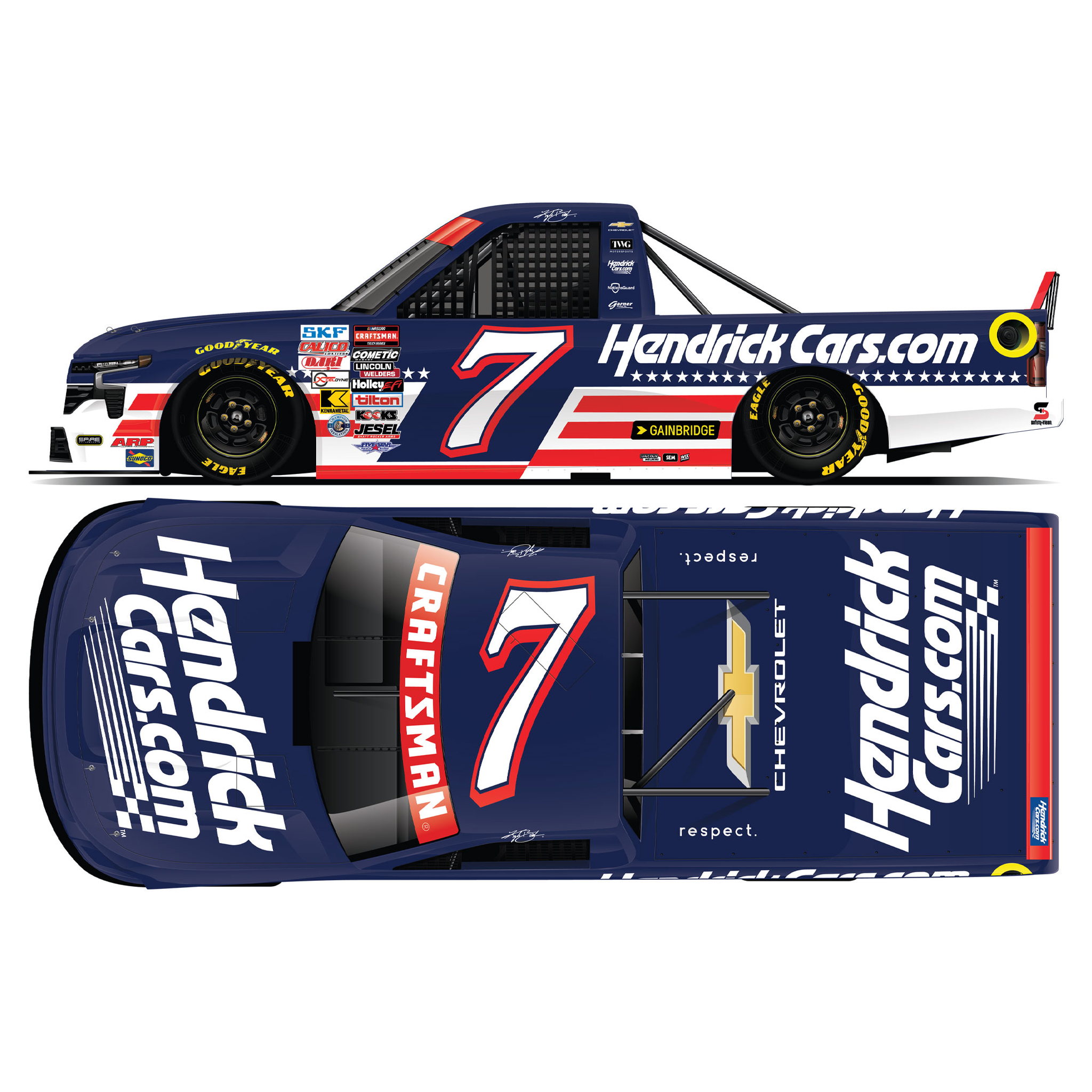 Kyle Busch 2026 HendrickCars.com Patriotic 1:24 Diecast