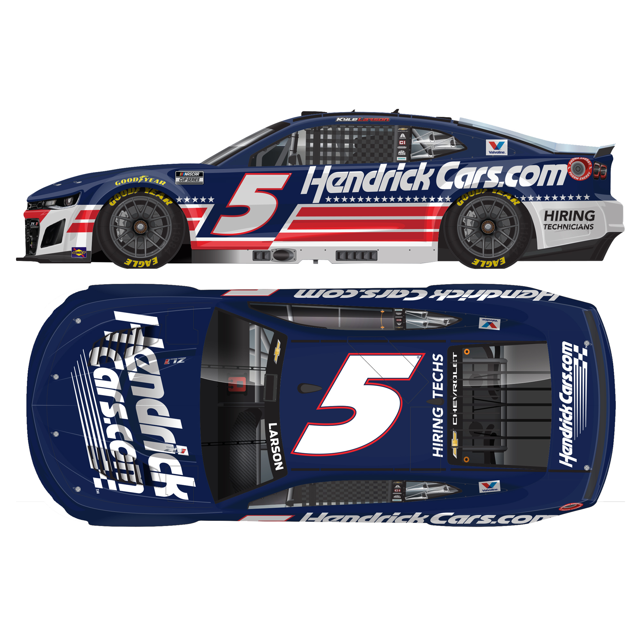 Kyle Larson 2026 HendrickCars.com Patriotic 1:24 Diecast