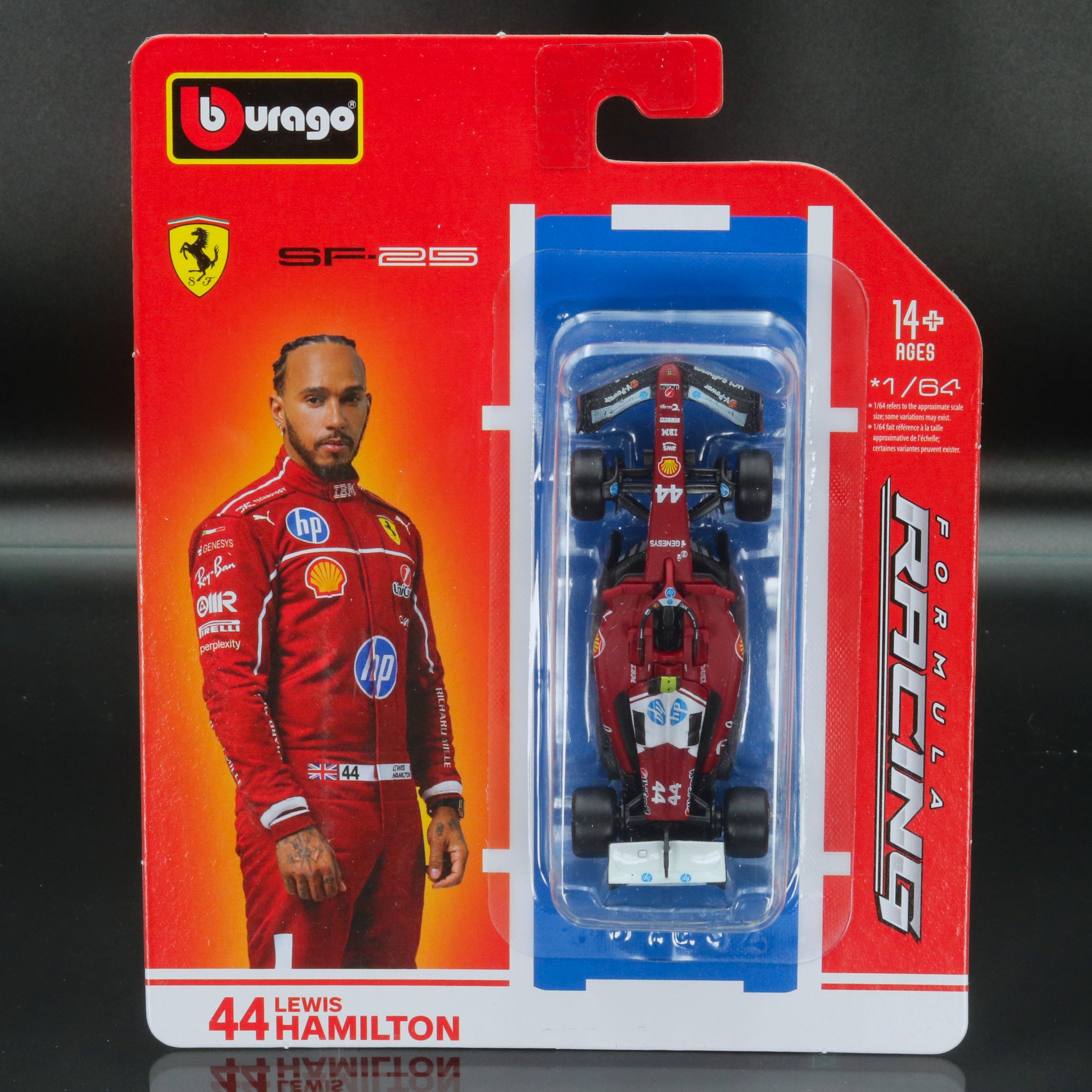 Lewis Hamilton 2025 Ferrari SF-25 #44 Formula 1 1:64 Bburago Formula Racing Diecast