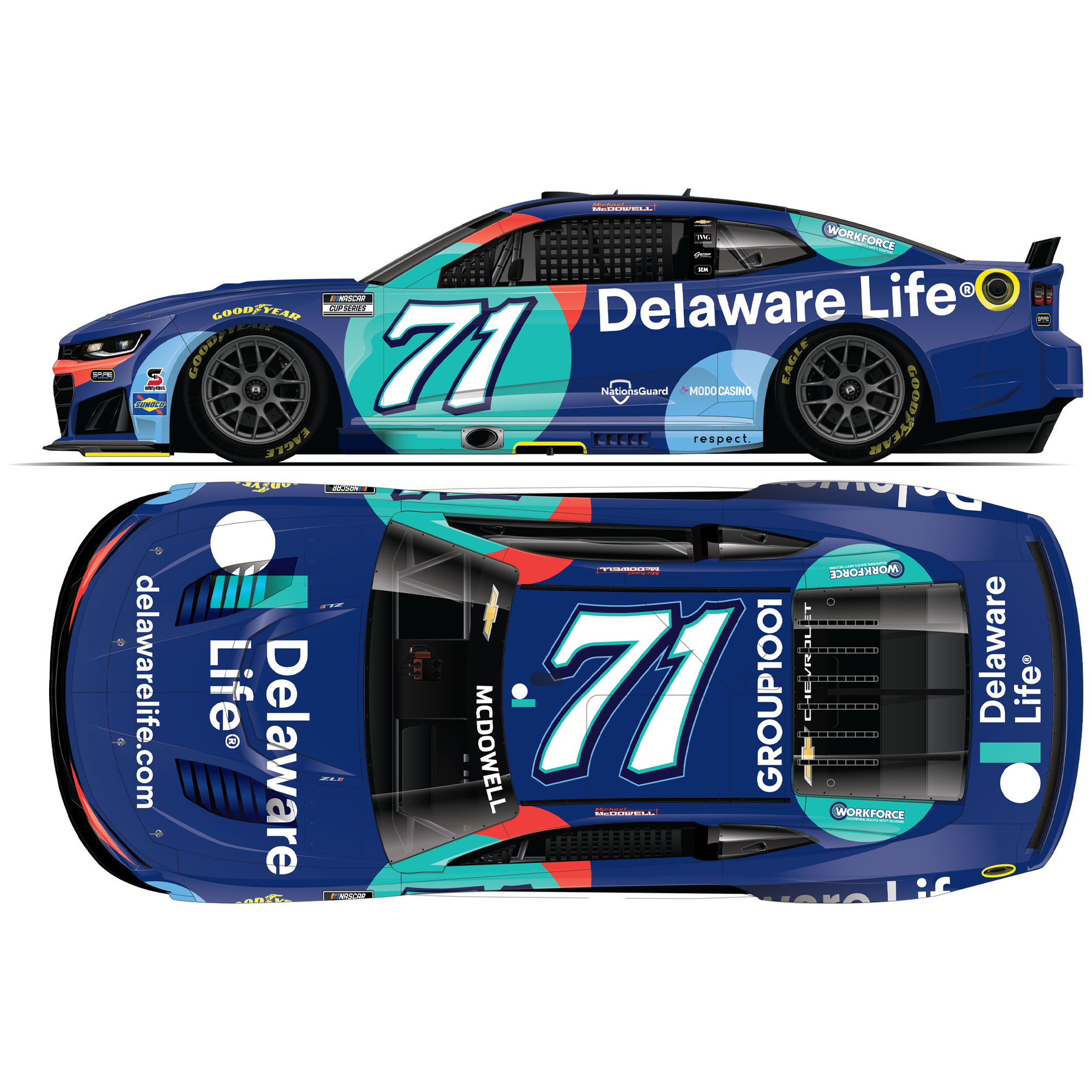 Michael McDowell 2026 Delaware Life 1:24 Diecast