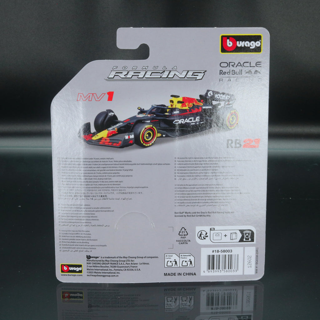 Max Verstappen 2025 Oracle Red Bull Racing RB21 #1 Formula 1 1:64 Bburago Formula Racing Diecast