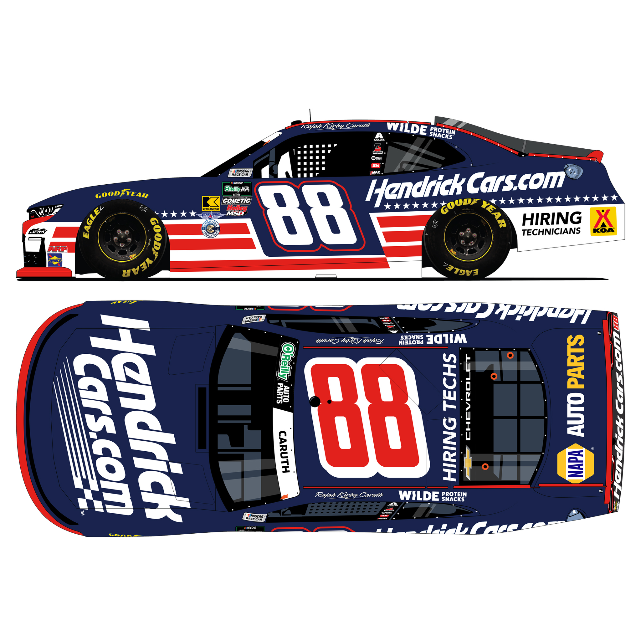 Rajah Caruth 2026 HendrickCars.com Patriotic 1:24 Diecast