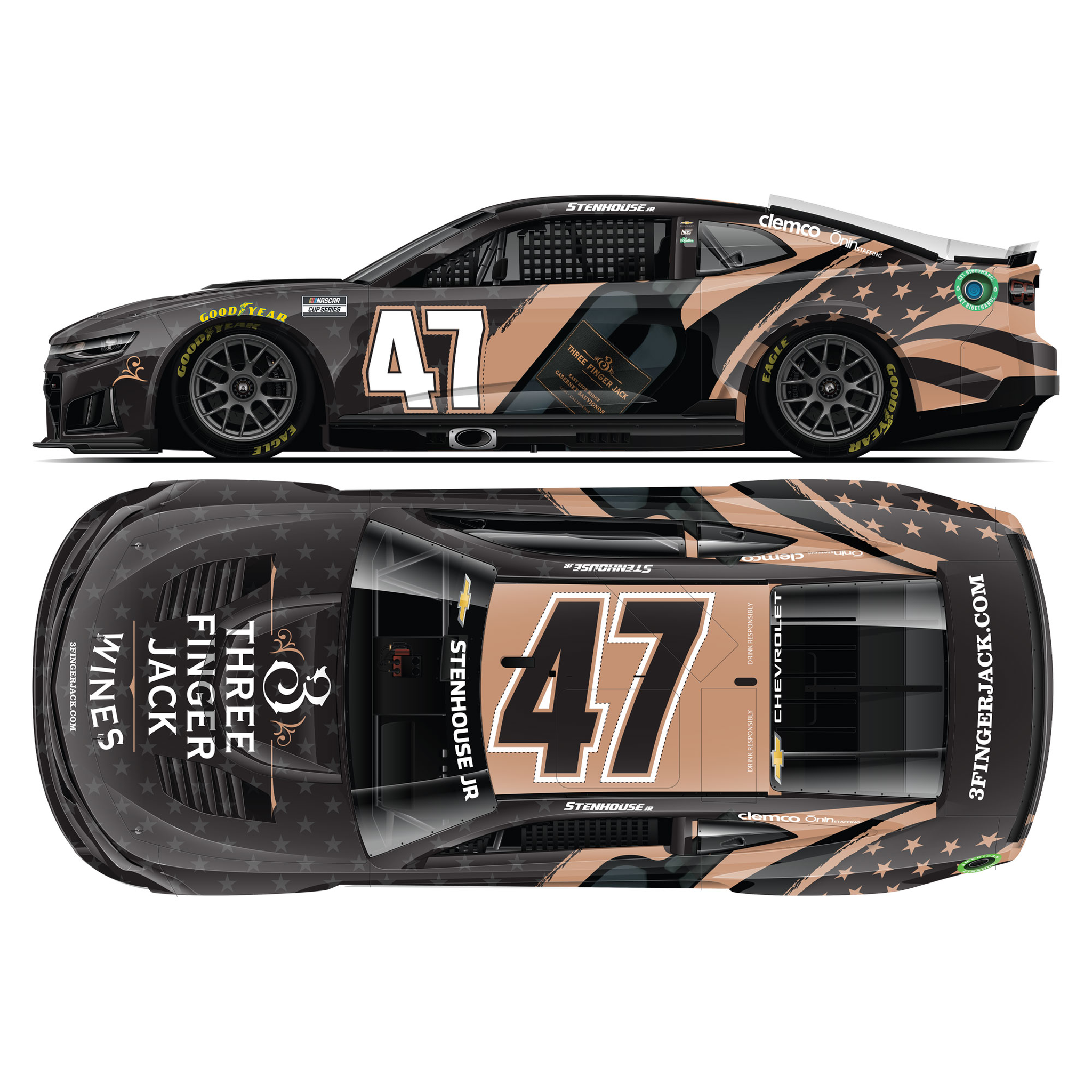 Ricky Stenhouse Jr. 2026 Three Finger Jack Wines 1:64 Diecast