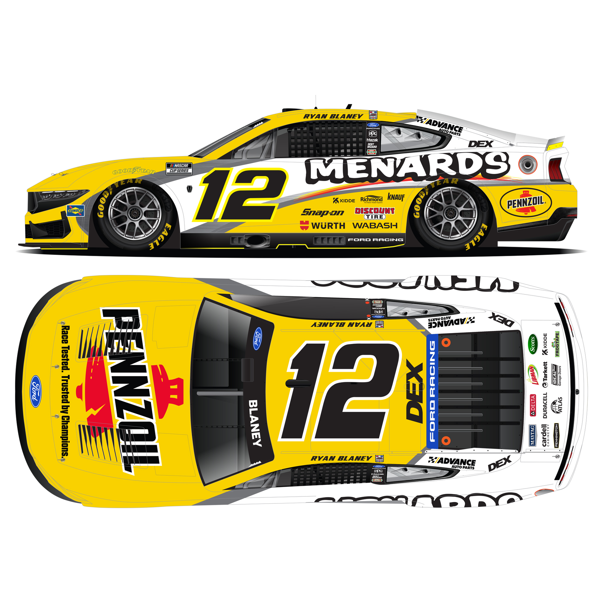Ryan Blaney 2026 Menards / Pennzoil 1:24 Diecast