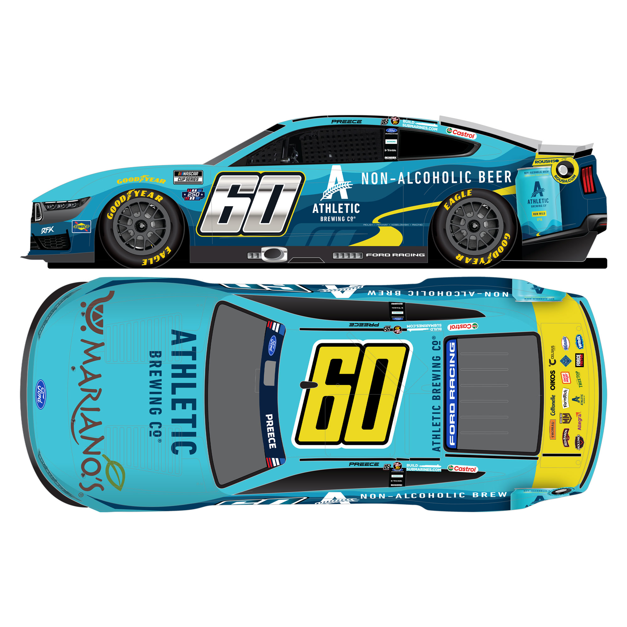Ryan Preece 2026 Mariano’s / Athletic Brewing Co. 1:64 Diecast