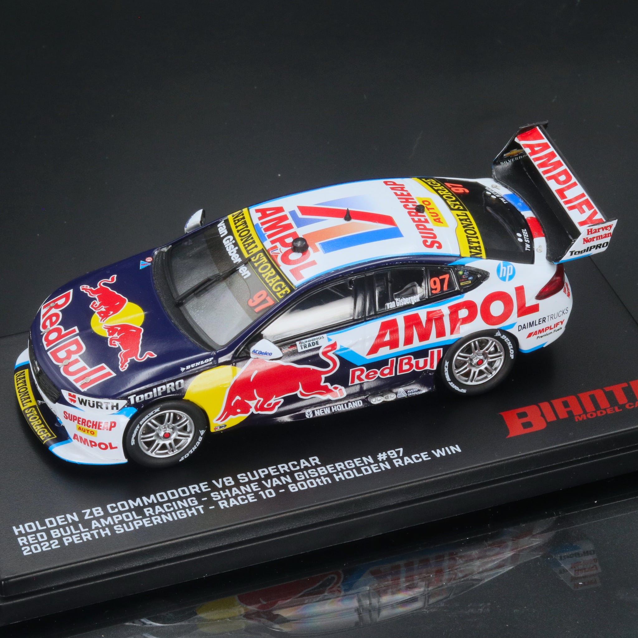 Shane van Gisbergen 2022 Red Bull Ampol Racing Bunnings Trade Perth Supernight Race 10 600th Holden Race Win 1:43 Diecast