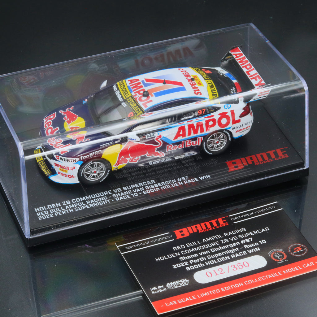 Shane van Gisbergen 2022 Red Bull Ampol Racing Bunnings Trade Perth Supernight Race 10 600th Holden Race Win 1:43 Diecast