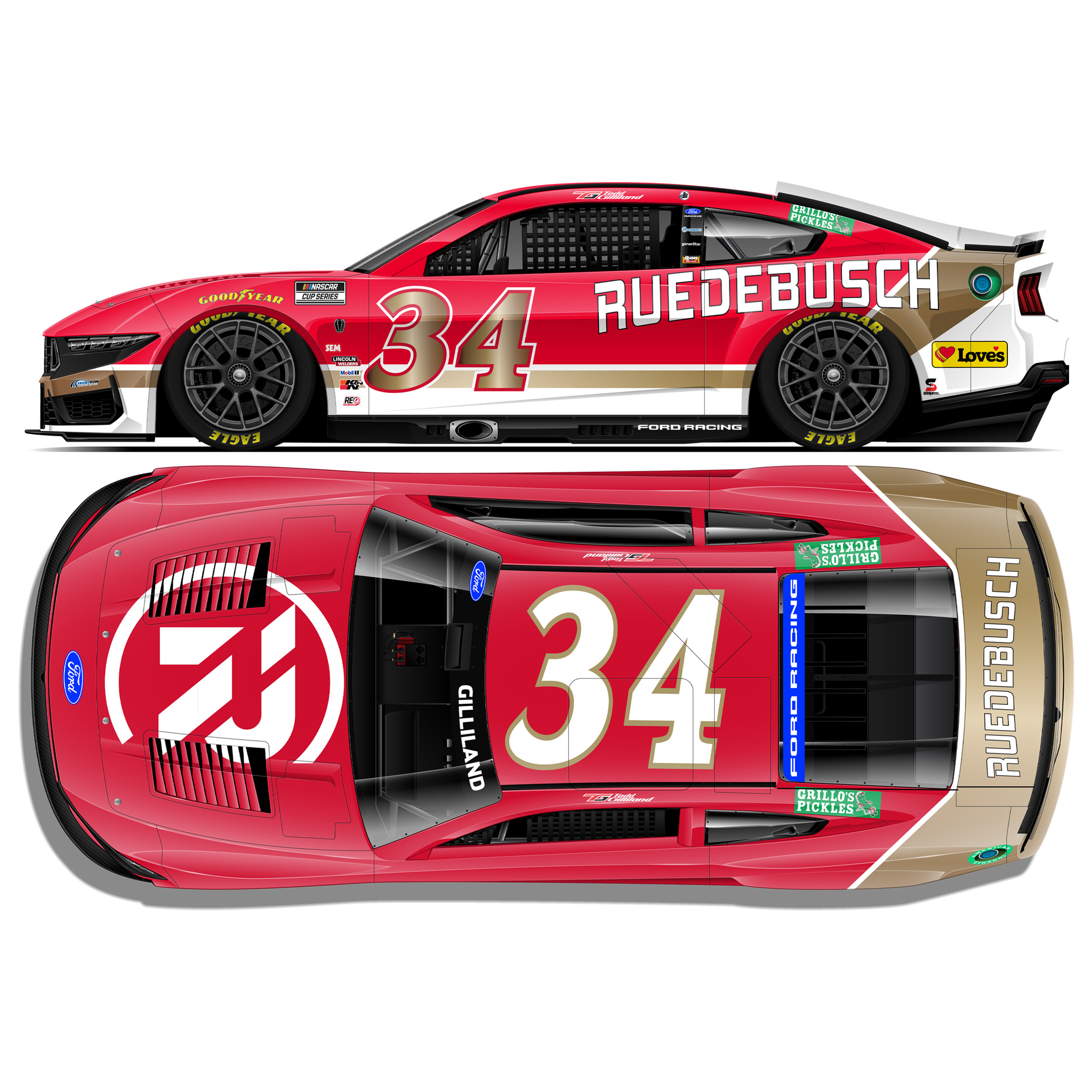 Todd Gilliland 2026 Ruedebusch Throwback 1:24 Diecast