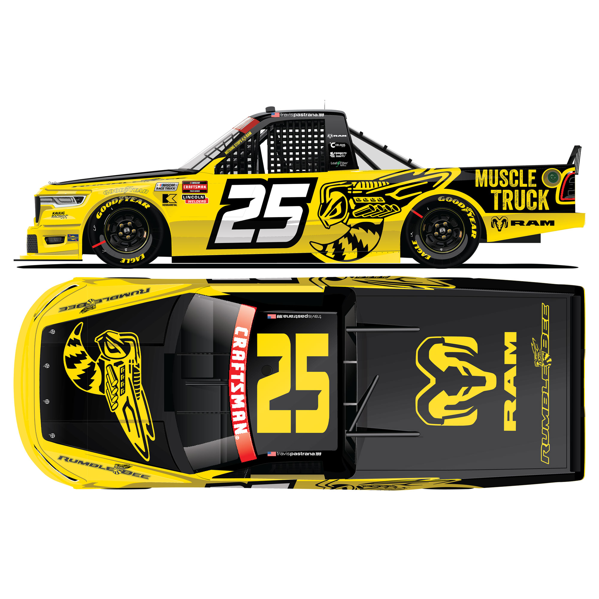 Travis Pastrana 2026 Ram Trucks Rumble Bee 1:64 Diecast