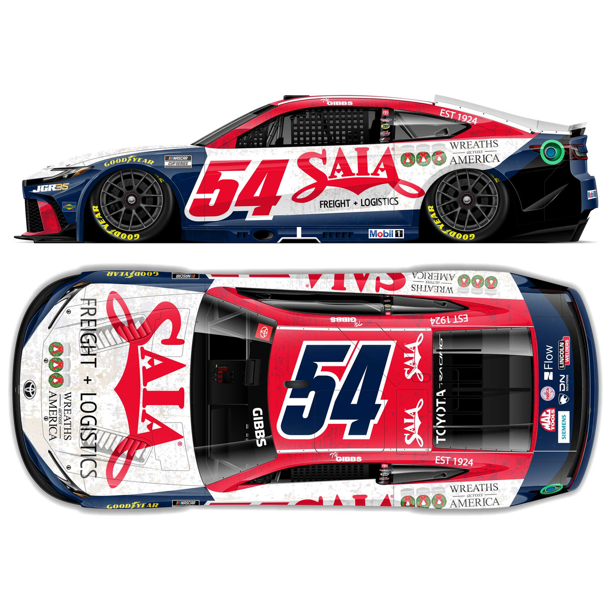 Ty Gibbs 2026 Saia LTL Freight Wreaths Across America 1:64 Diecast